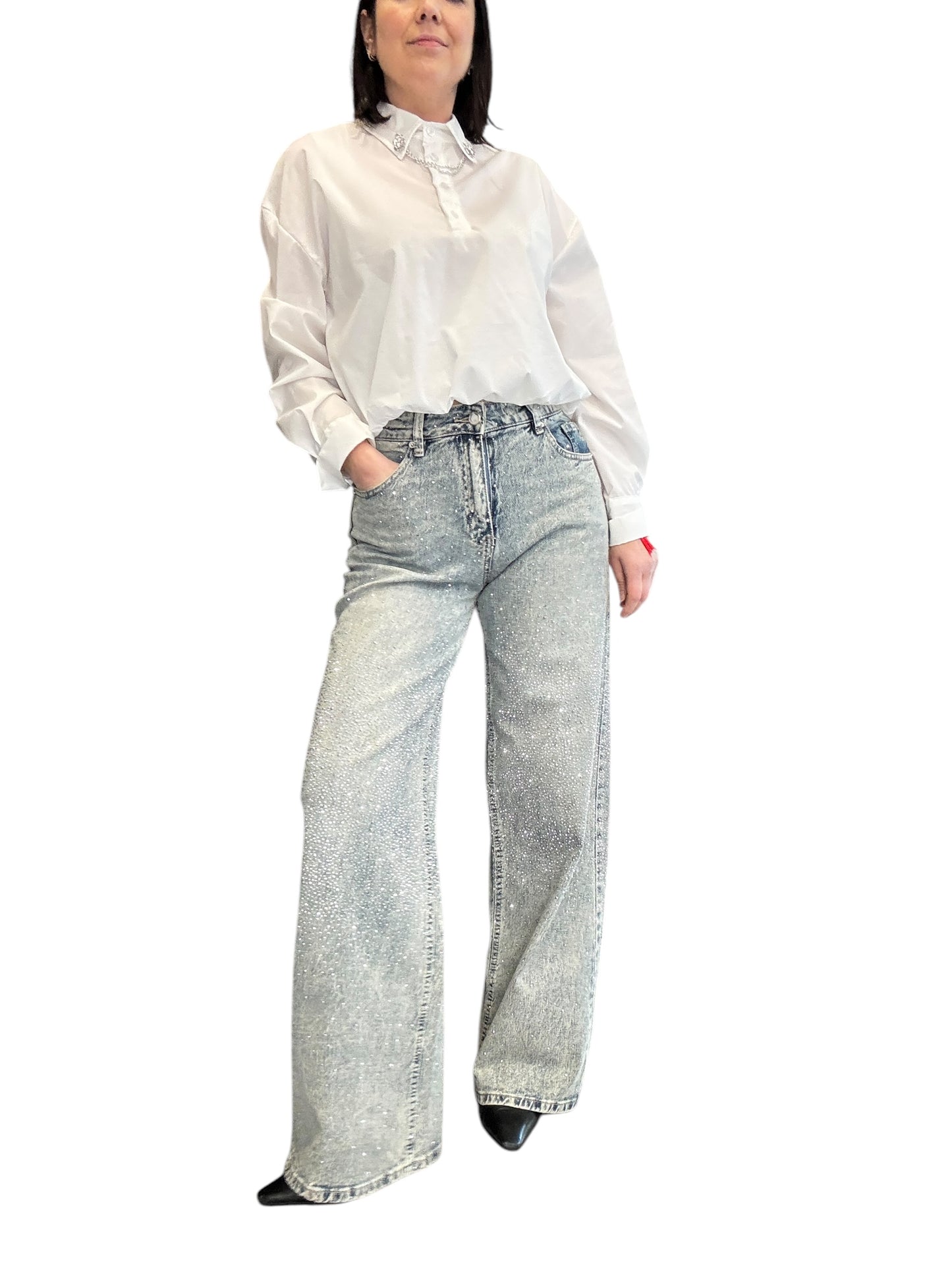 JEANS STRASS A VITA ALTA SUSY MIX