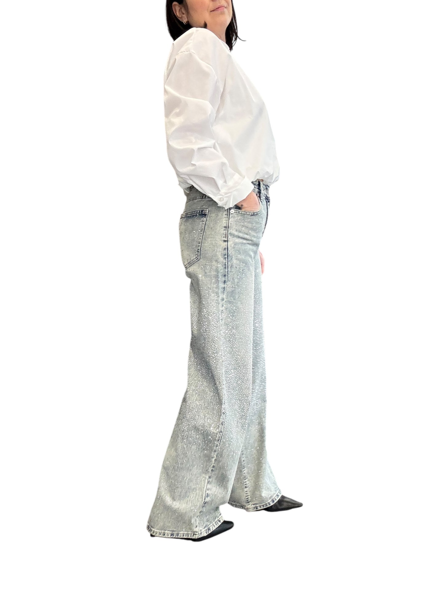JEANS STRASS A VITA ALTA SUSY MIX