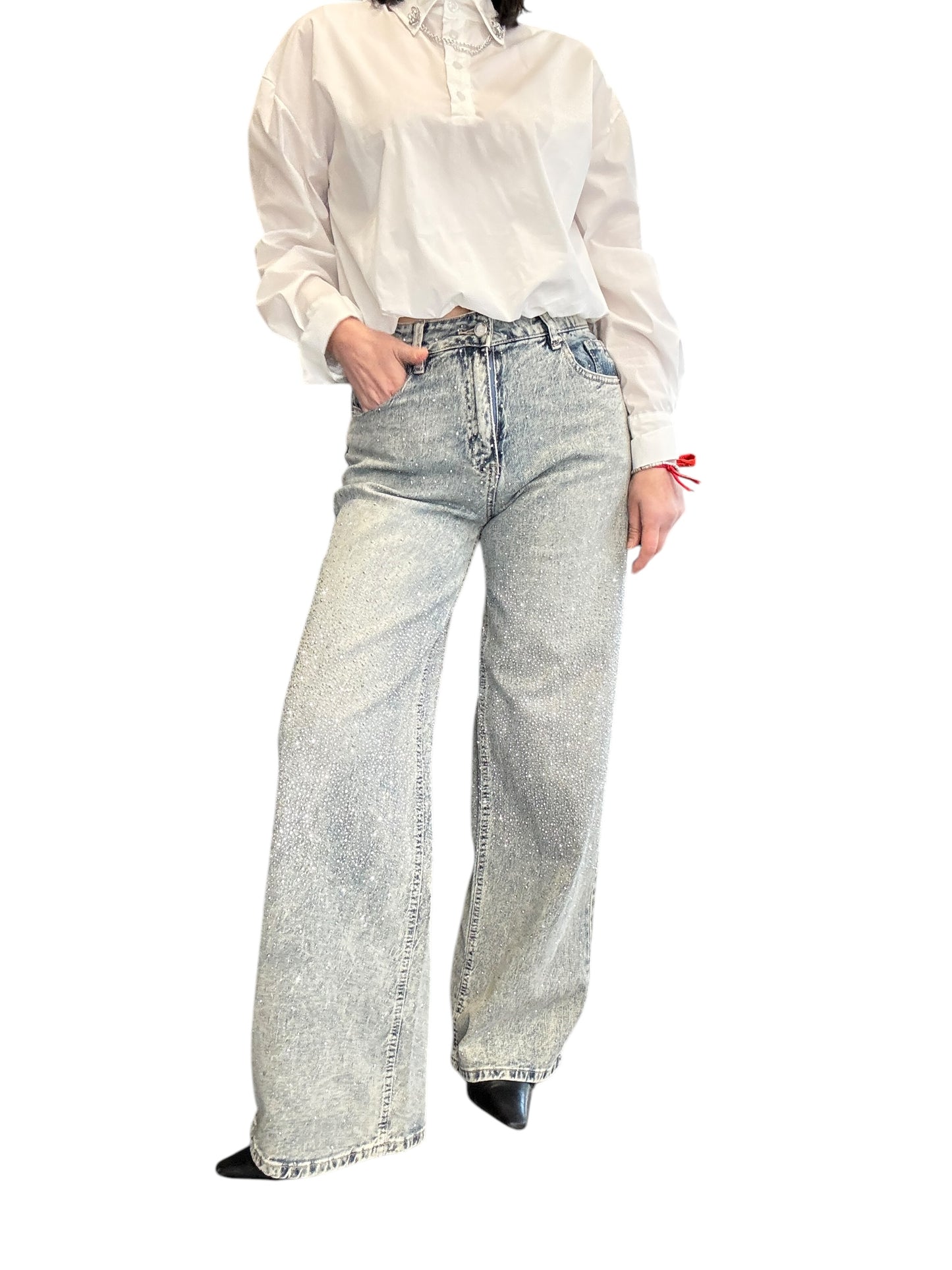 JEANS STRASS A VITA ALTA SUSY MIX