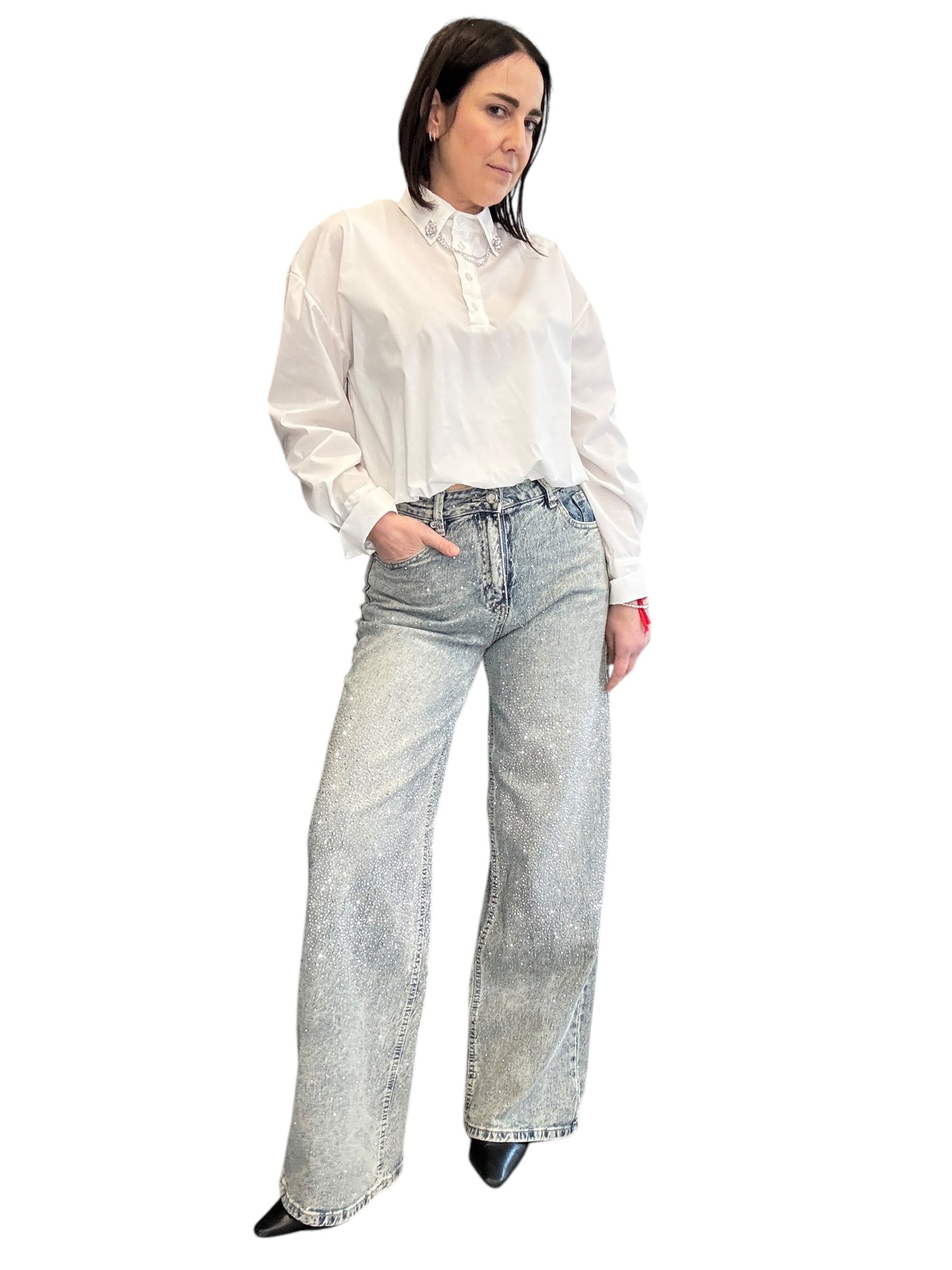 JEANS STRASS A VITA ALTA SUSY MIX