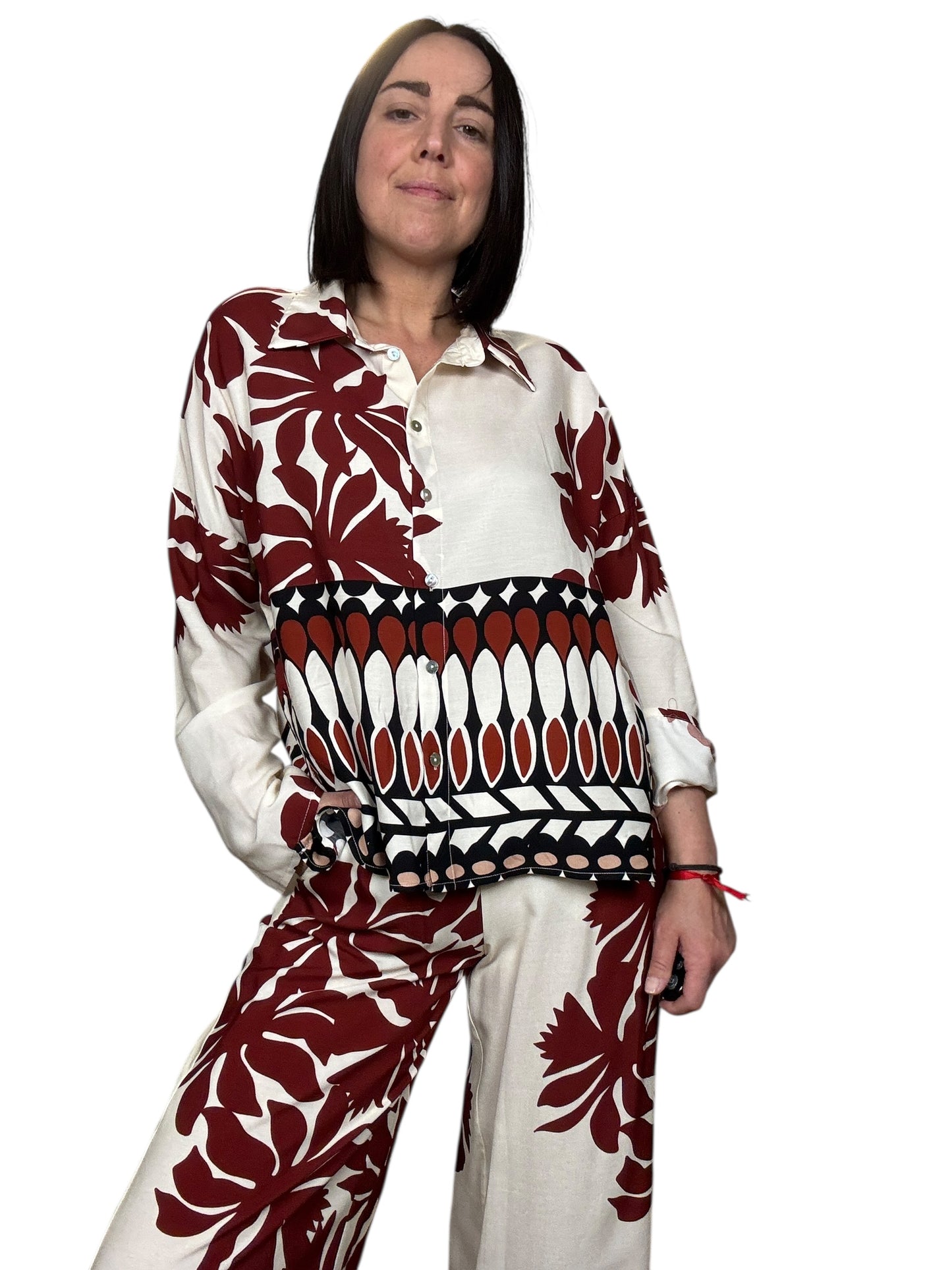 CAMICIA STAMPA ETNICA INDIA HAVEONE