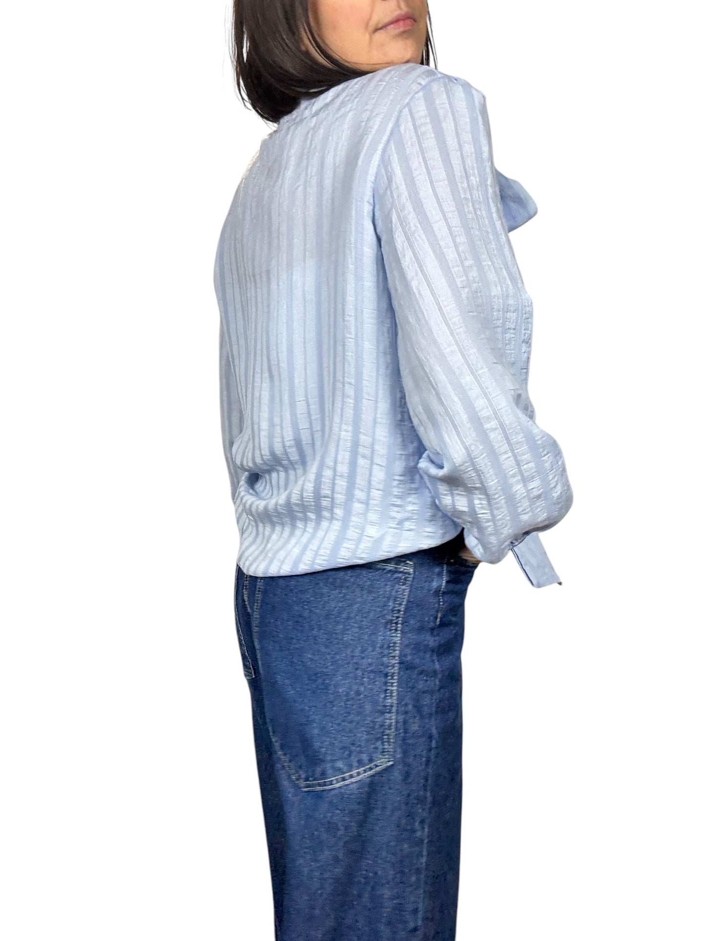 CAMICIA GESSATA TONO SU TONO CON FIOCCO SUSY MIX
