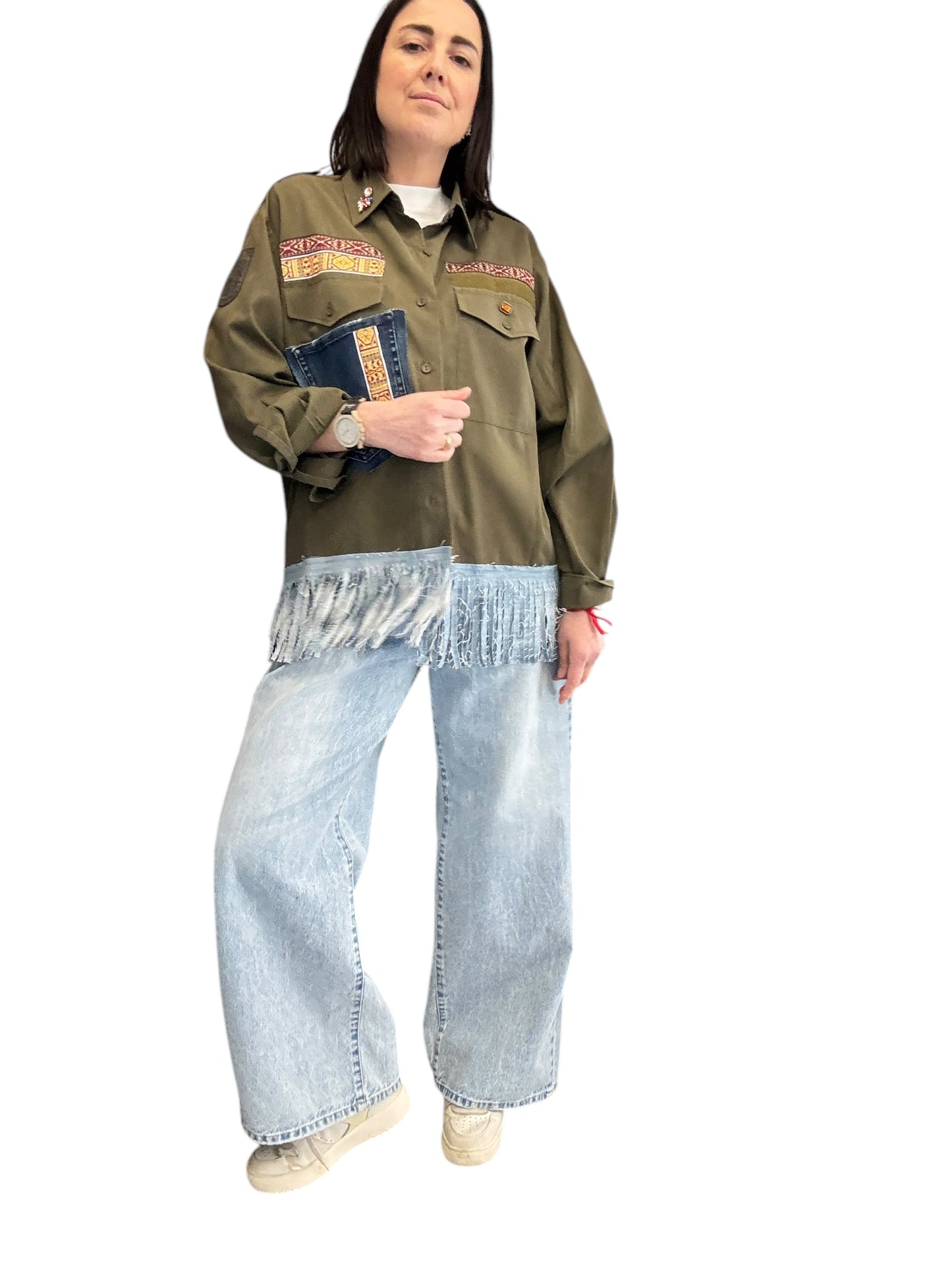 GIACCA-CAMICIA MILITARE CON PATCH SUSY MIX