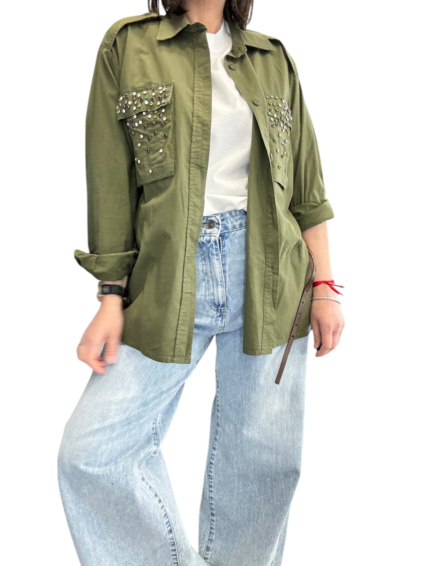GIACCA-CAMICIA CON STRASS TENSIONE IN