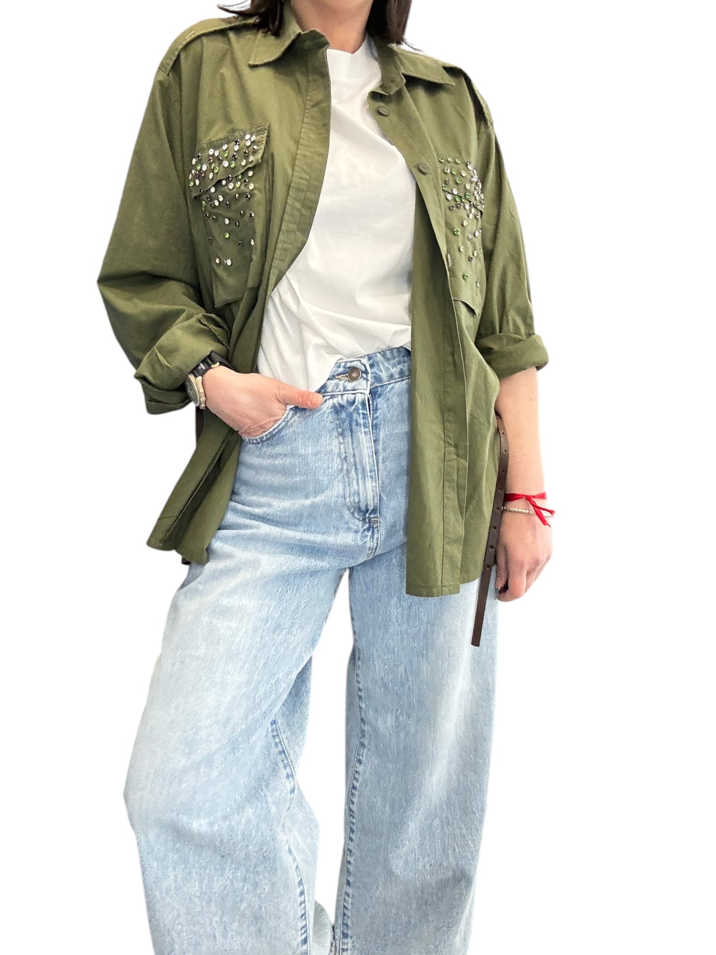 GIACCA-CAMICIA CON STRASS TENSIONE IN