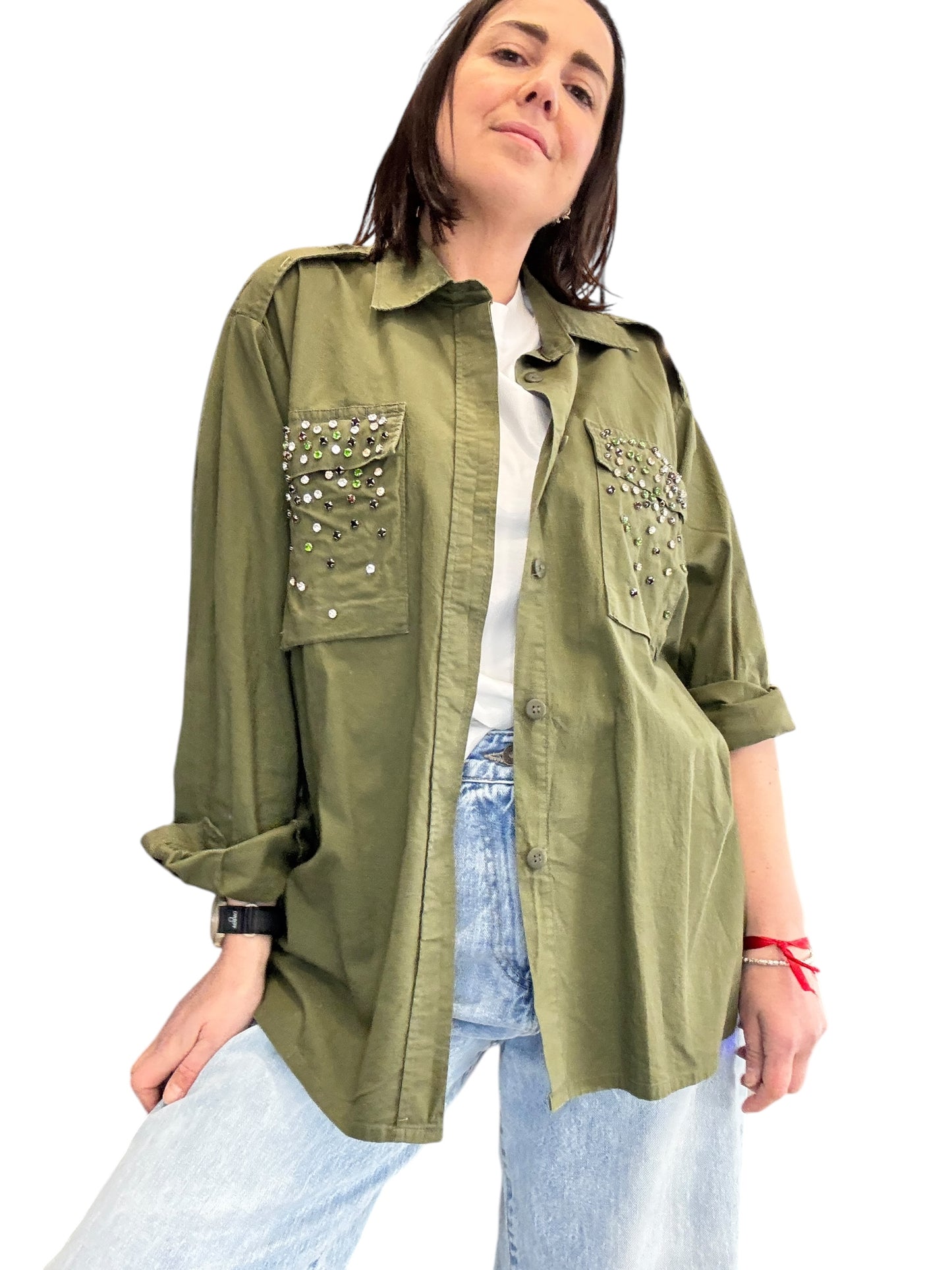 GIACCA-CAMICIA CON STRASS TENSIONE IN