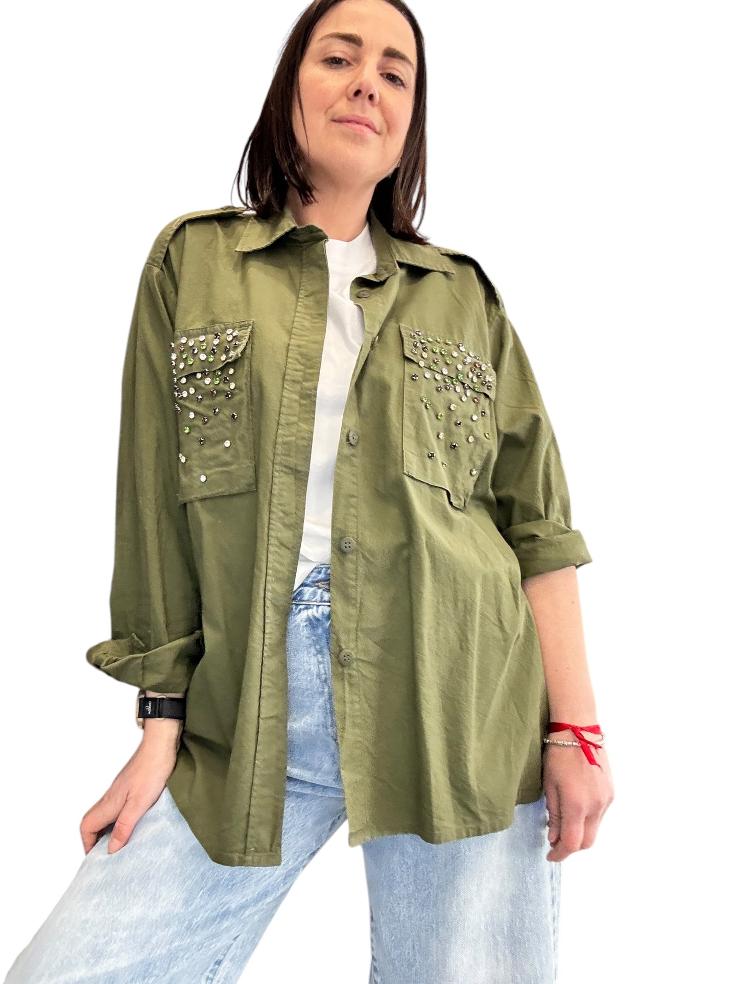 GIACCA-CAMICIA CON STRASS TENSIONE IN