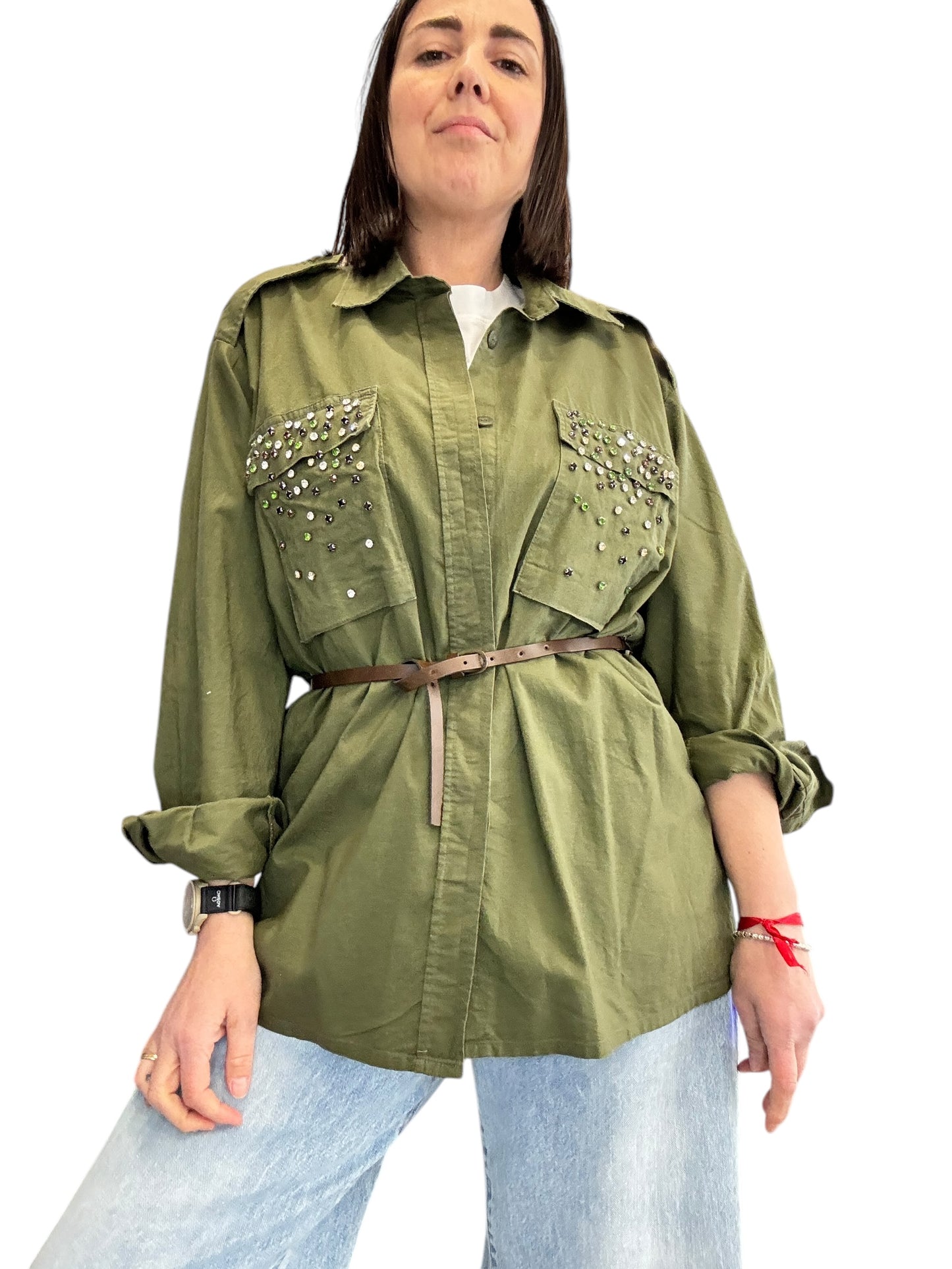 GIACCA-CAMICIA CON STRASS TENSIONE IN