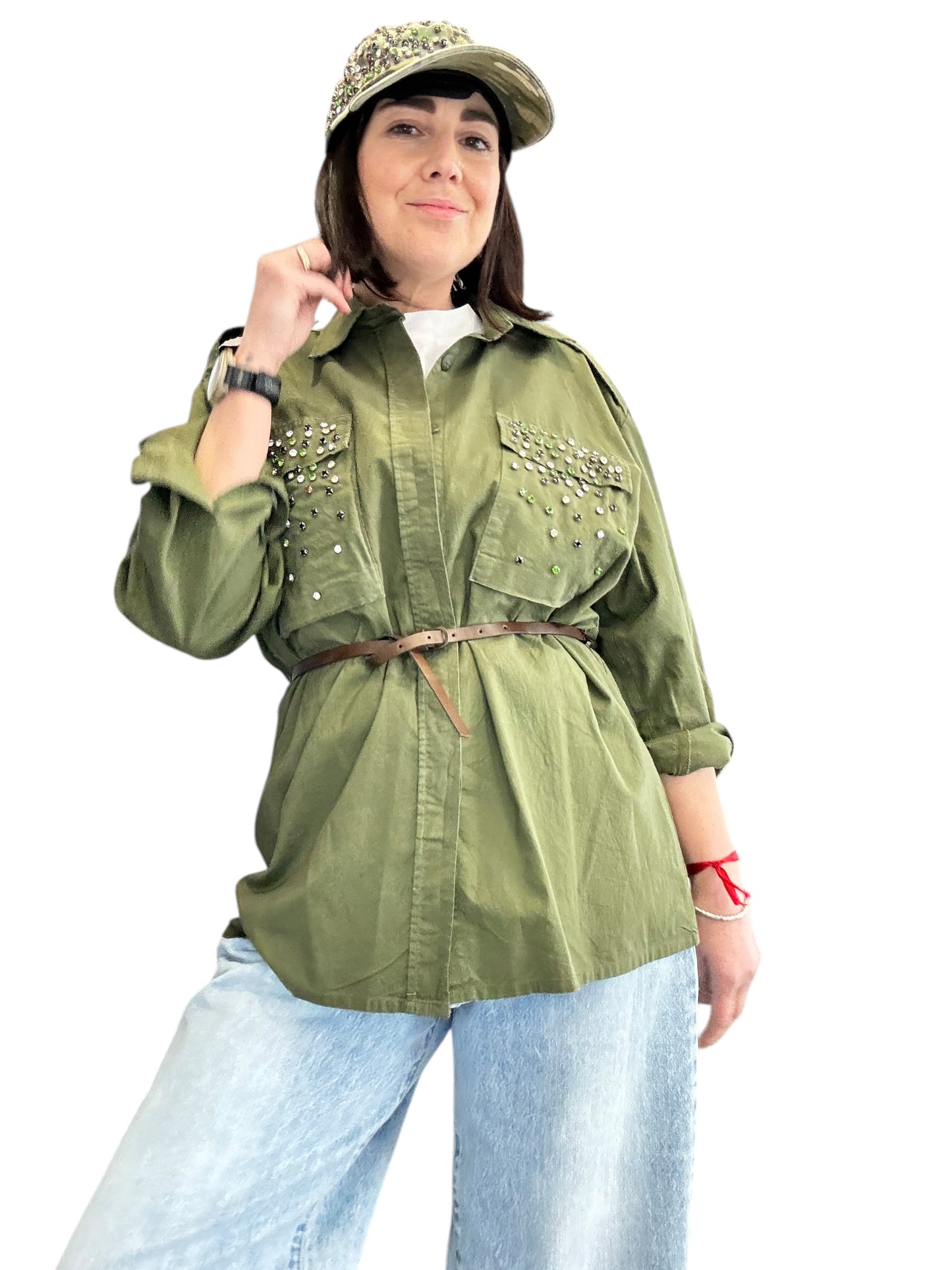 GIACCA-CAMICIA CON STRASS TENSIONE IN