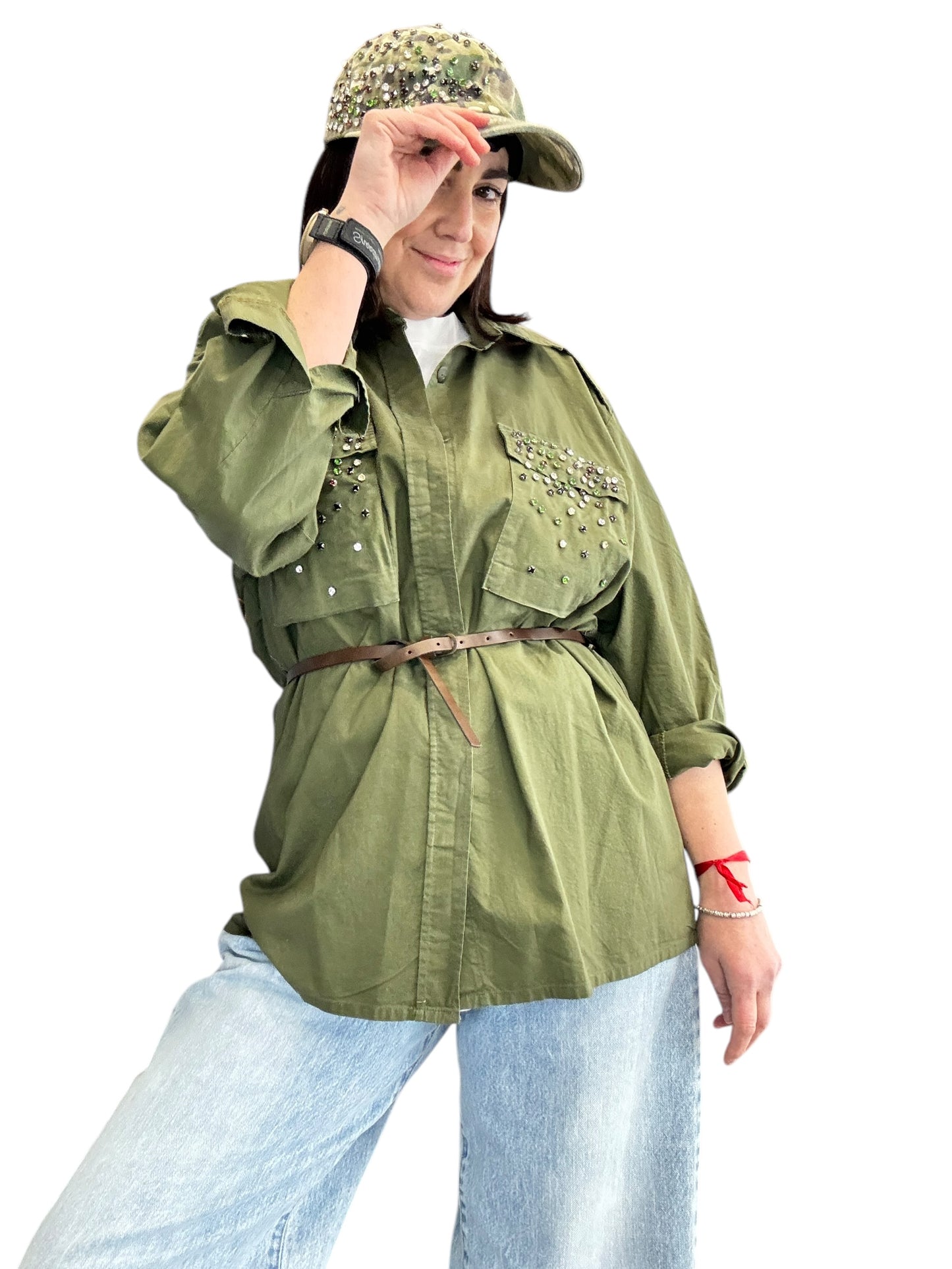 GIACCA-CAMICIA CON STRASS TENSIONE IN