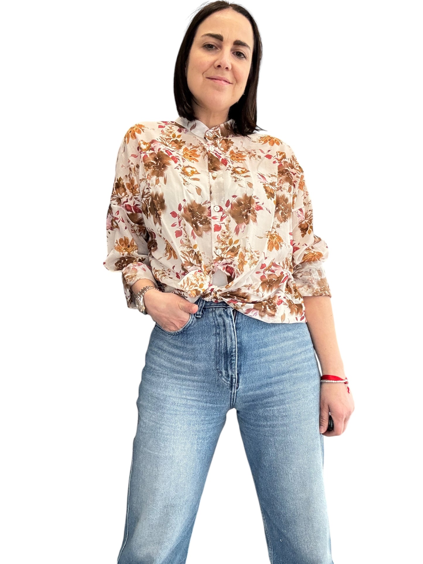 CAMICIA COLLO COREANA A FIORI SUSY MIX