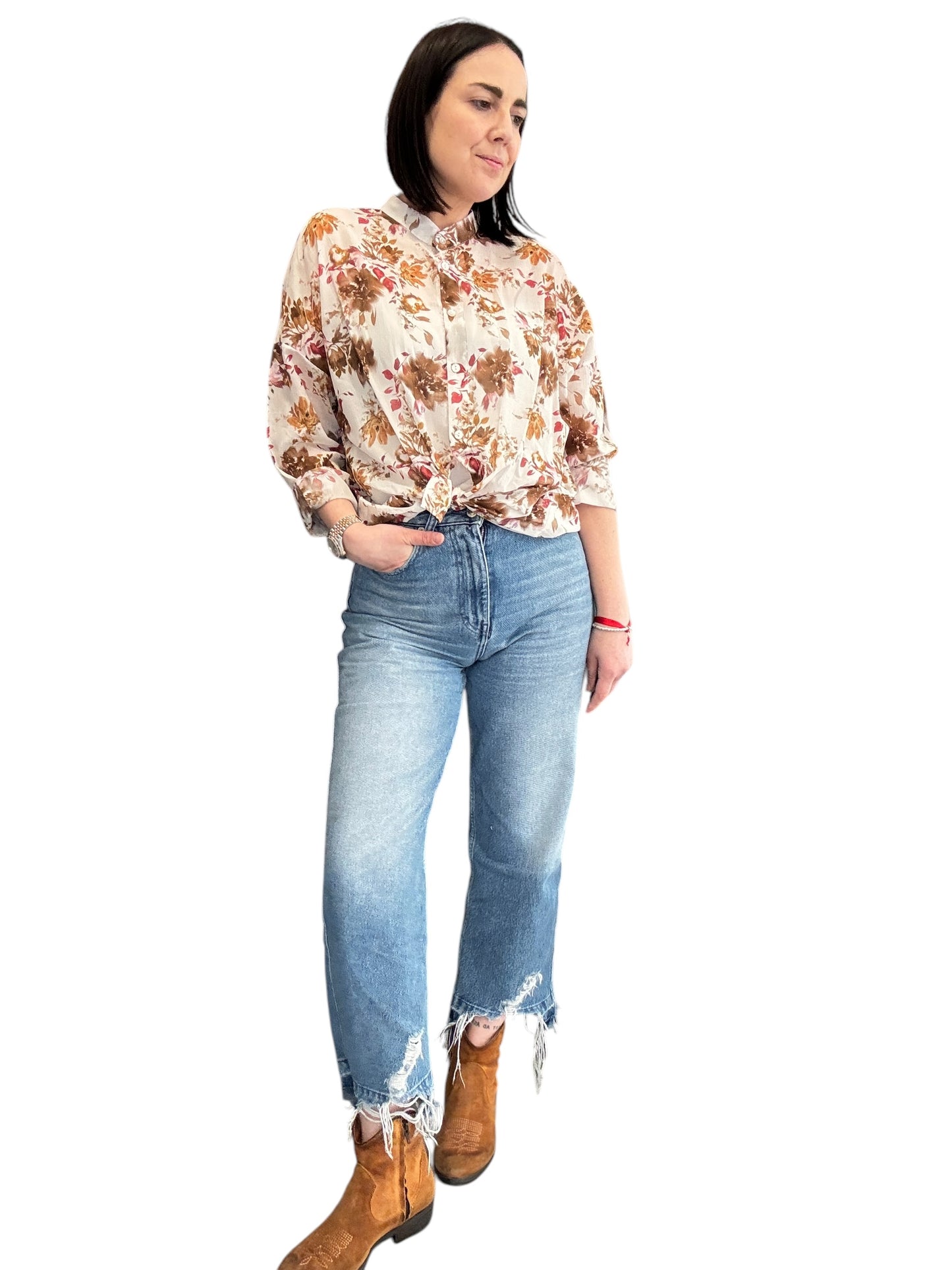 CAMICIA COLLO COREANA A FIORI SUSY MIX