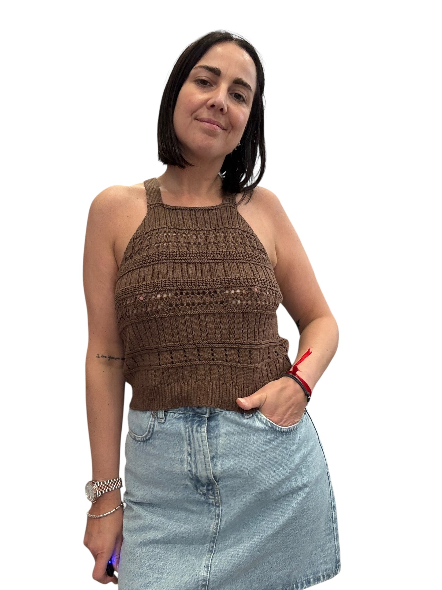 TOP CROCHET SCOLLO AMERICANA