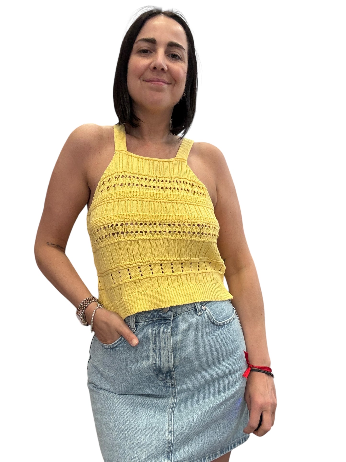 TOP CROCHET SCOLLO AMERICANA