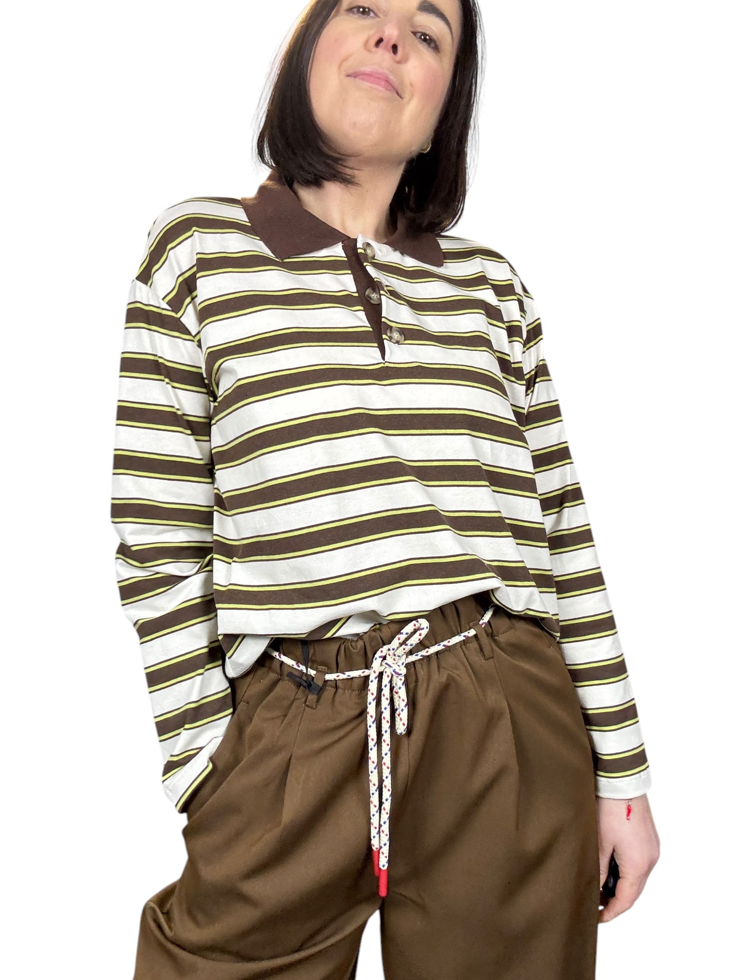 POLO RIGHE MARRONE-GIALLO VICOLO