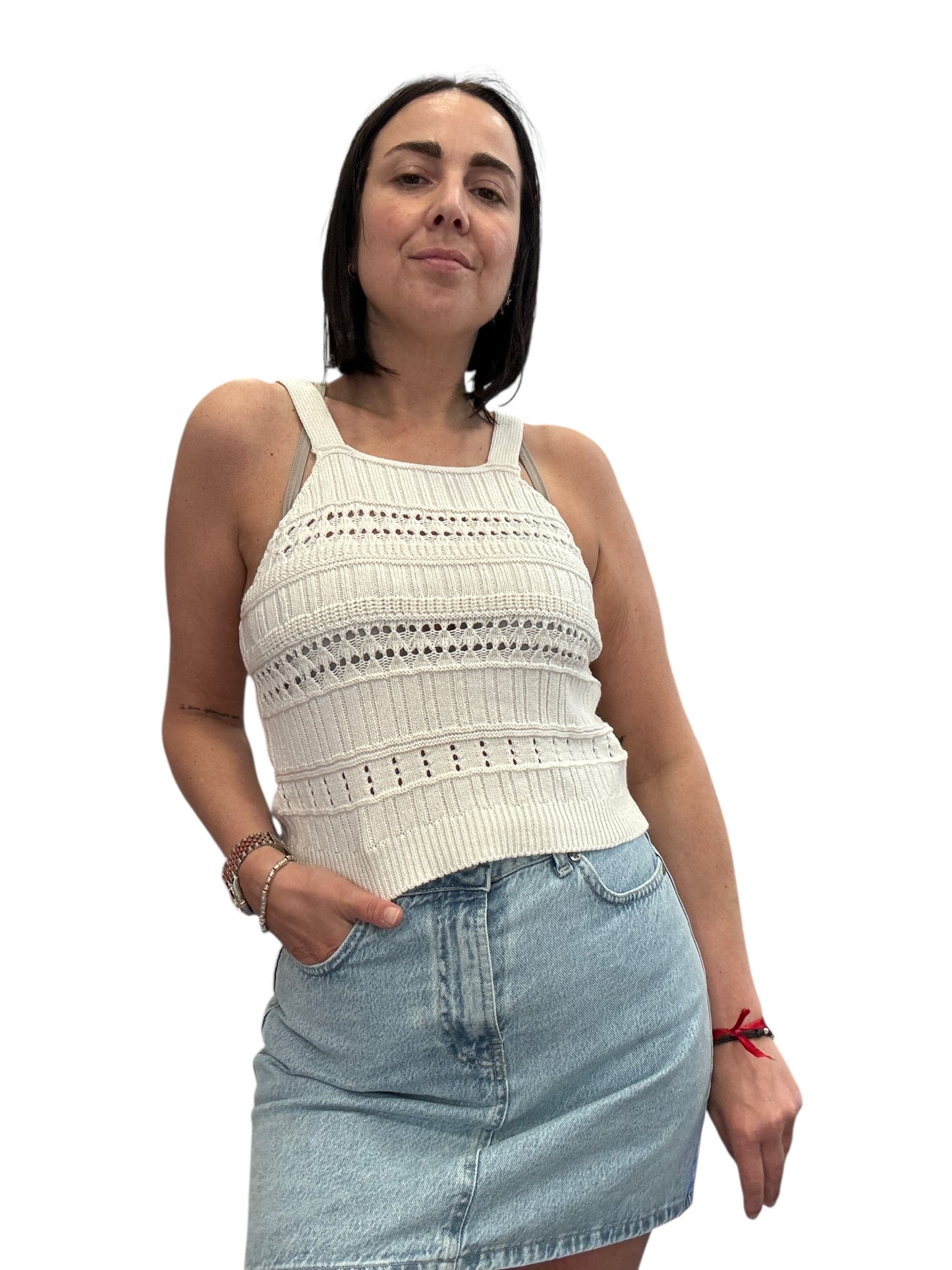 TOP CROCHET SCOLLO AMERICANA