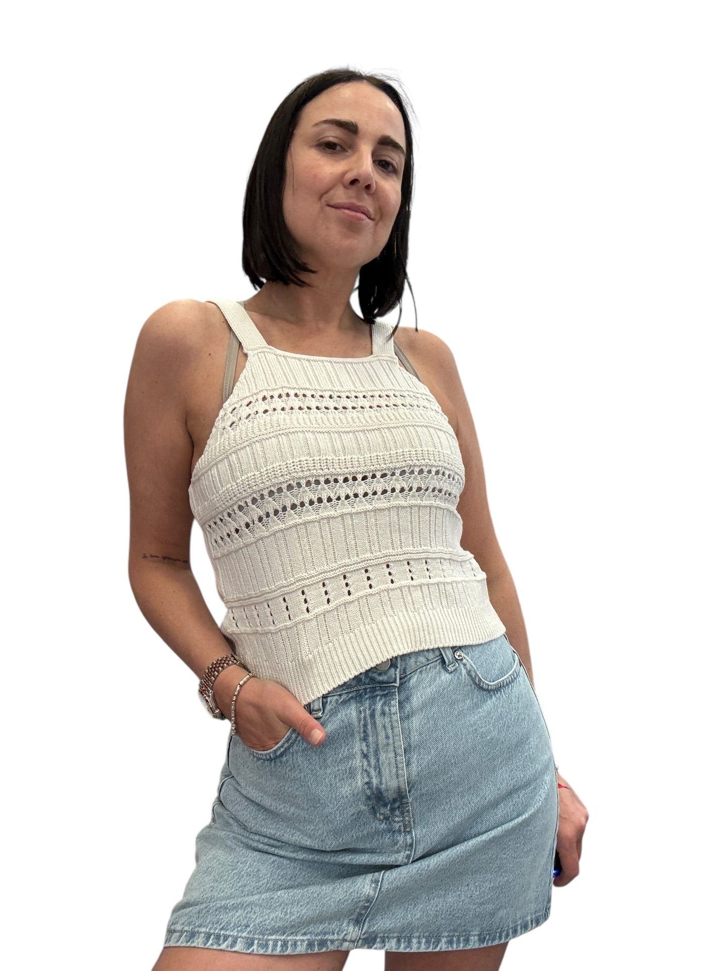 TOP CROCHET SCOLLO AMERICANA