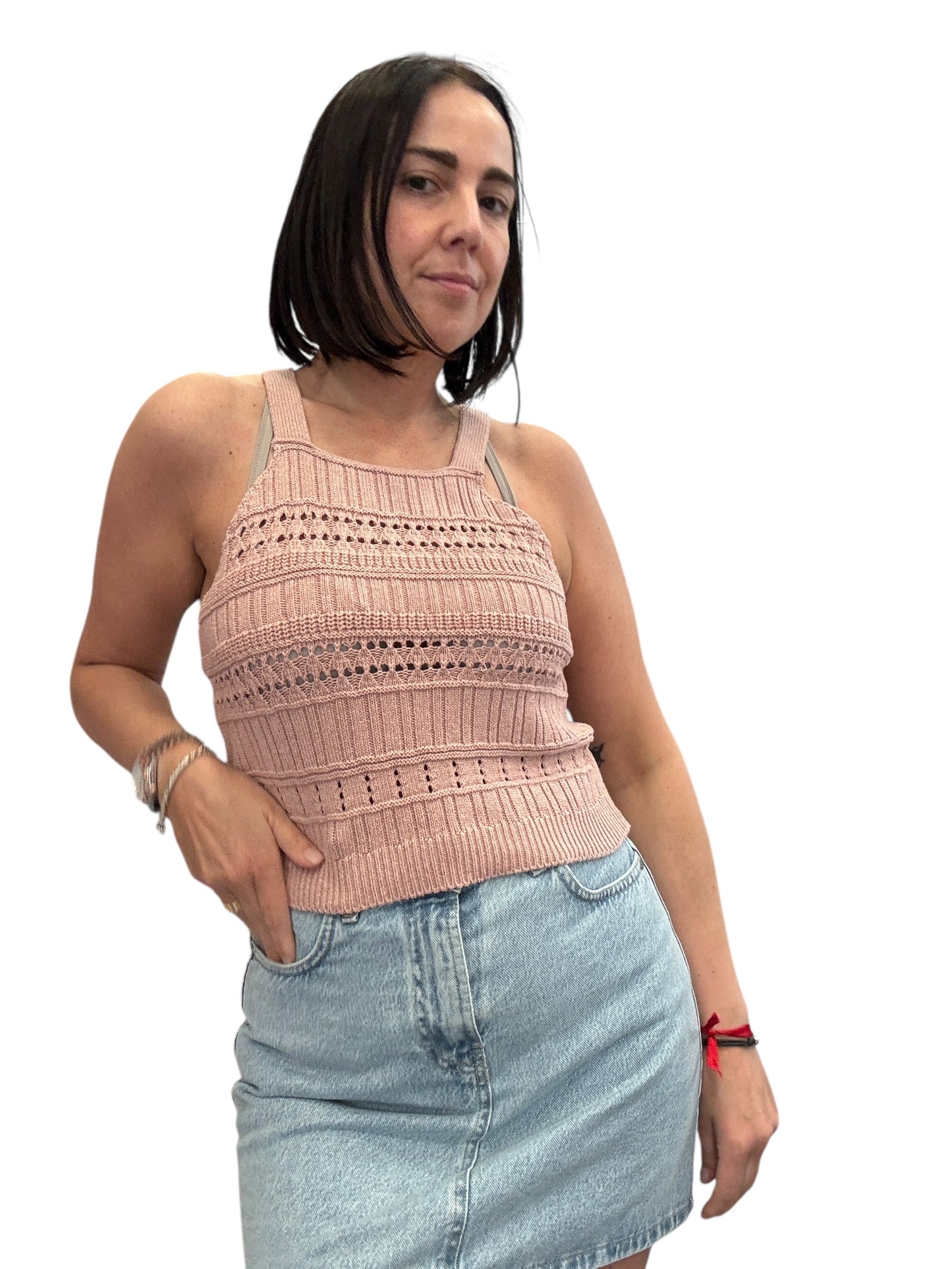 TOP CROCHET SCOLLO AMERICANA