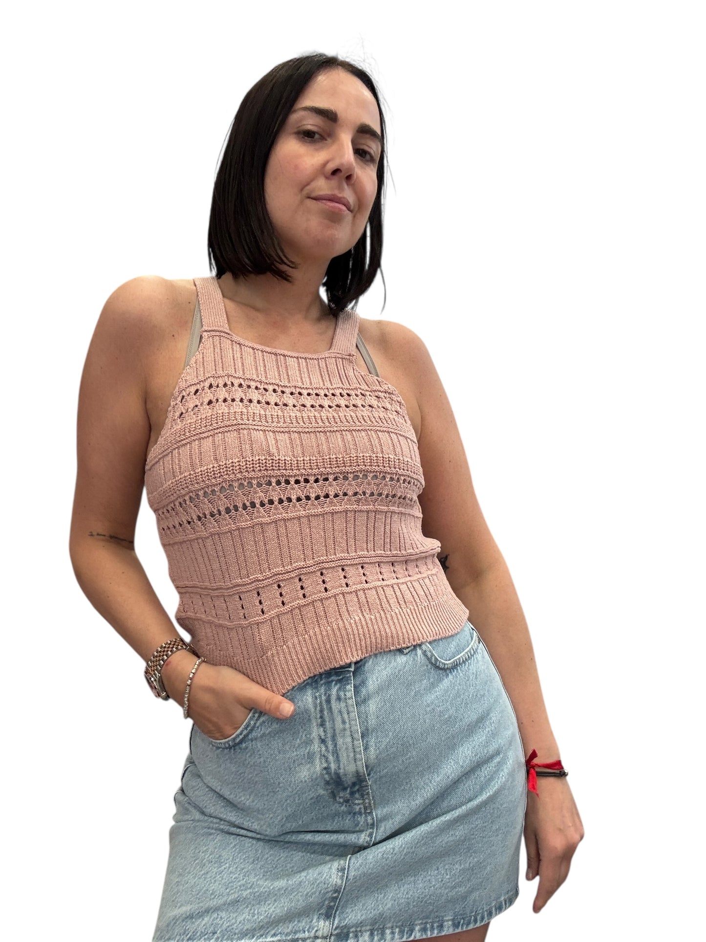 TOP CROCHET SCOLLO AMERICANA