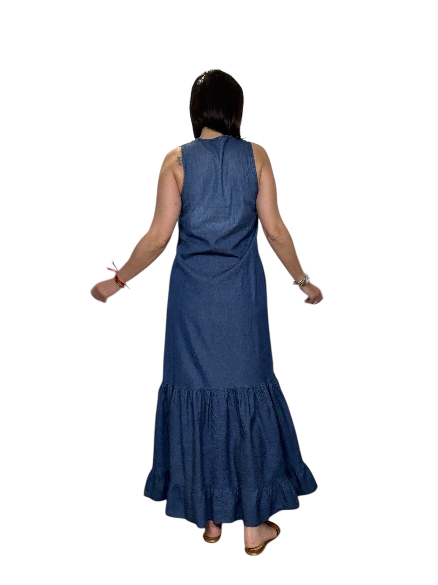 ABITO CON VOLANT IN CHAMBRAY SUSY MIX