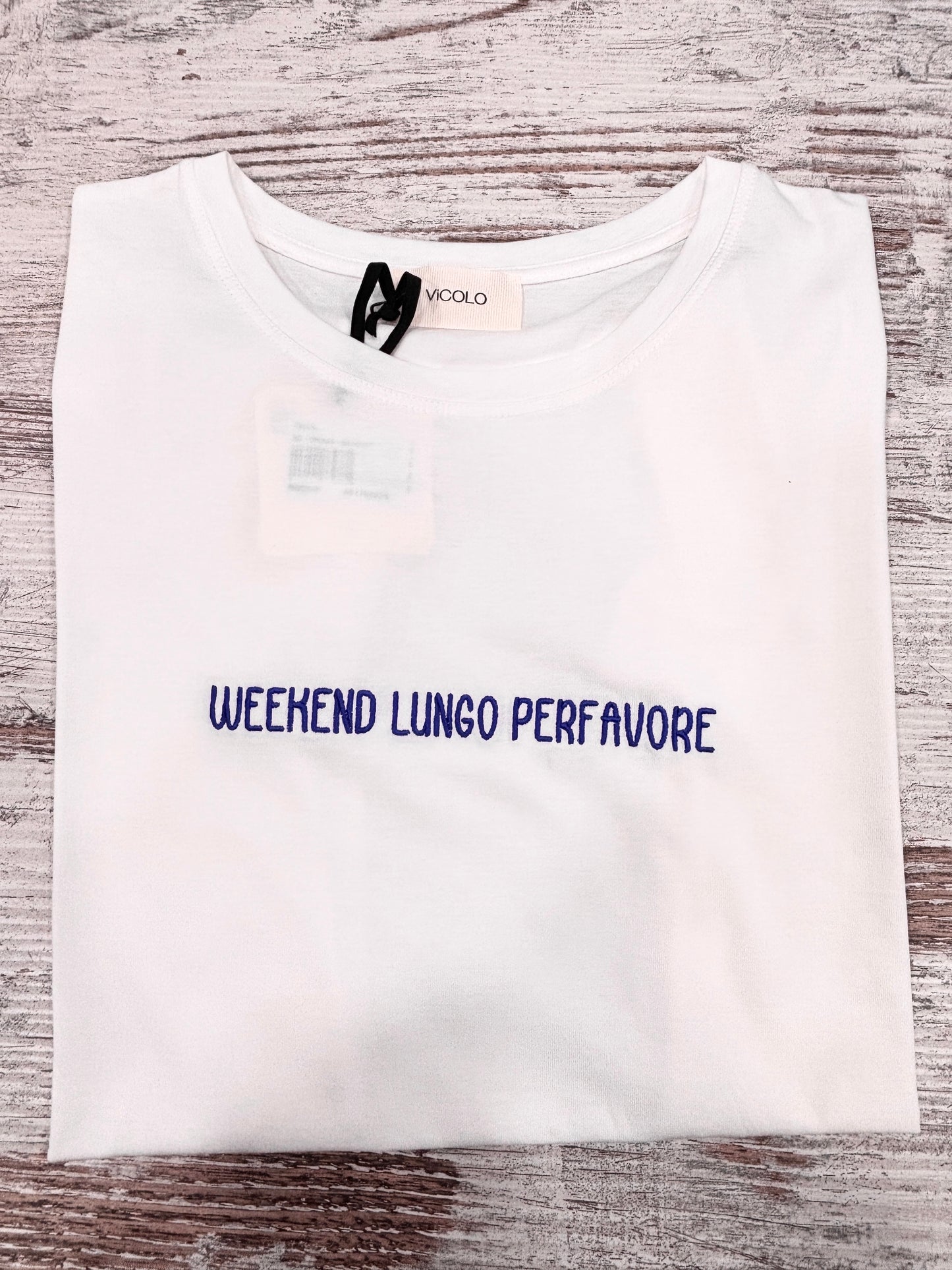 T-SHIRT WEEKEND LUNGO PER FAVORE VICOLO