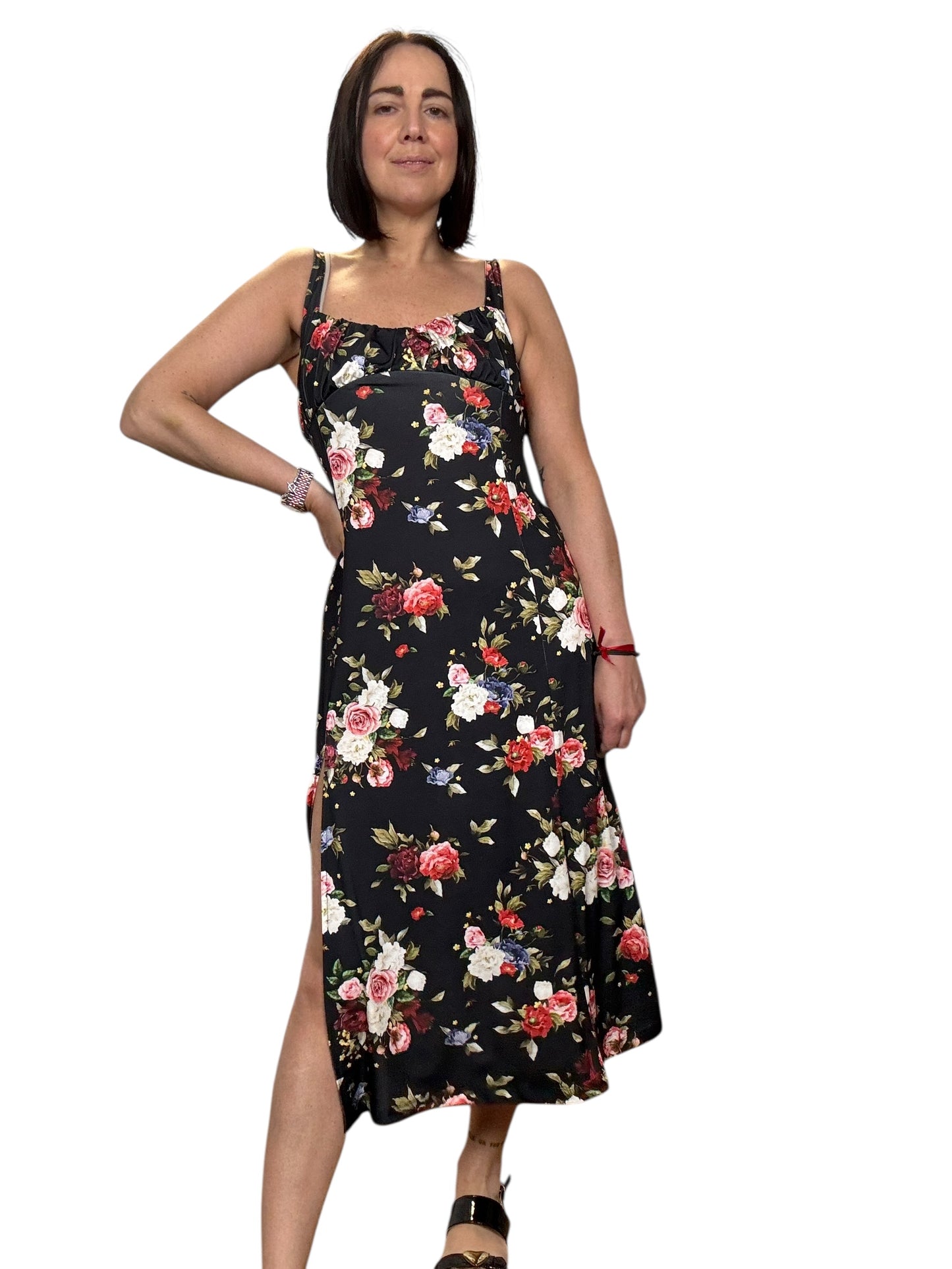 ABITO MIDI STAMPA ROSE SUSY MIX