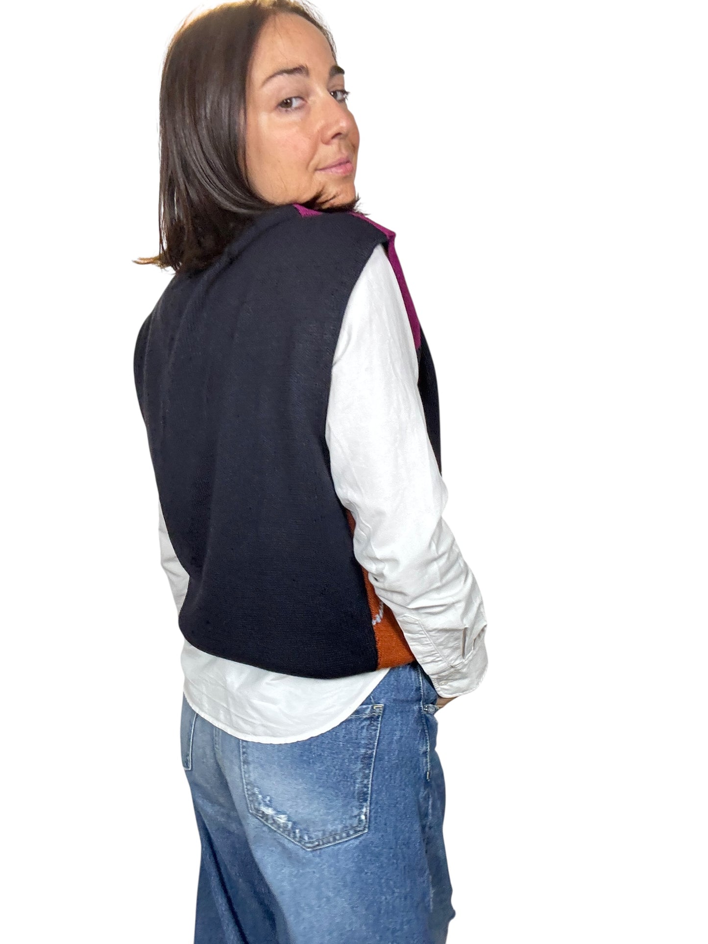 GILET A ROMBI TENSIONE IN