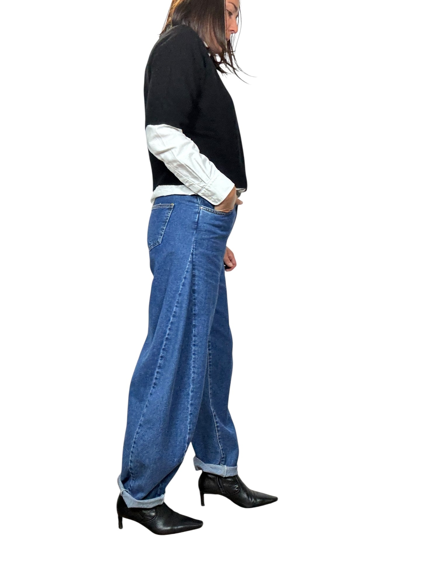 JEANS CARROT CUCITURA TENSIONE IN