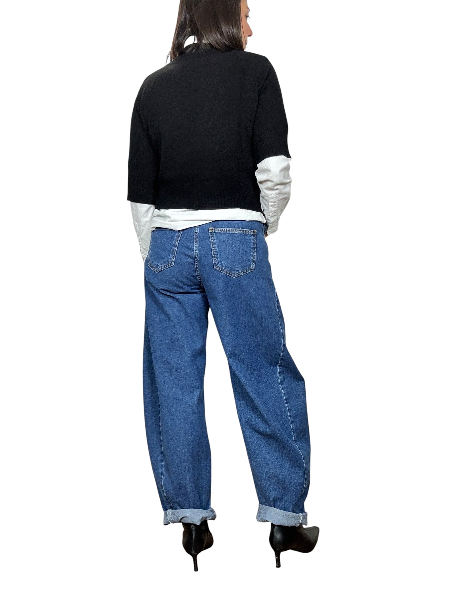 JEANS CARROT CUCITURA TENSIONE IN