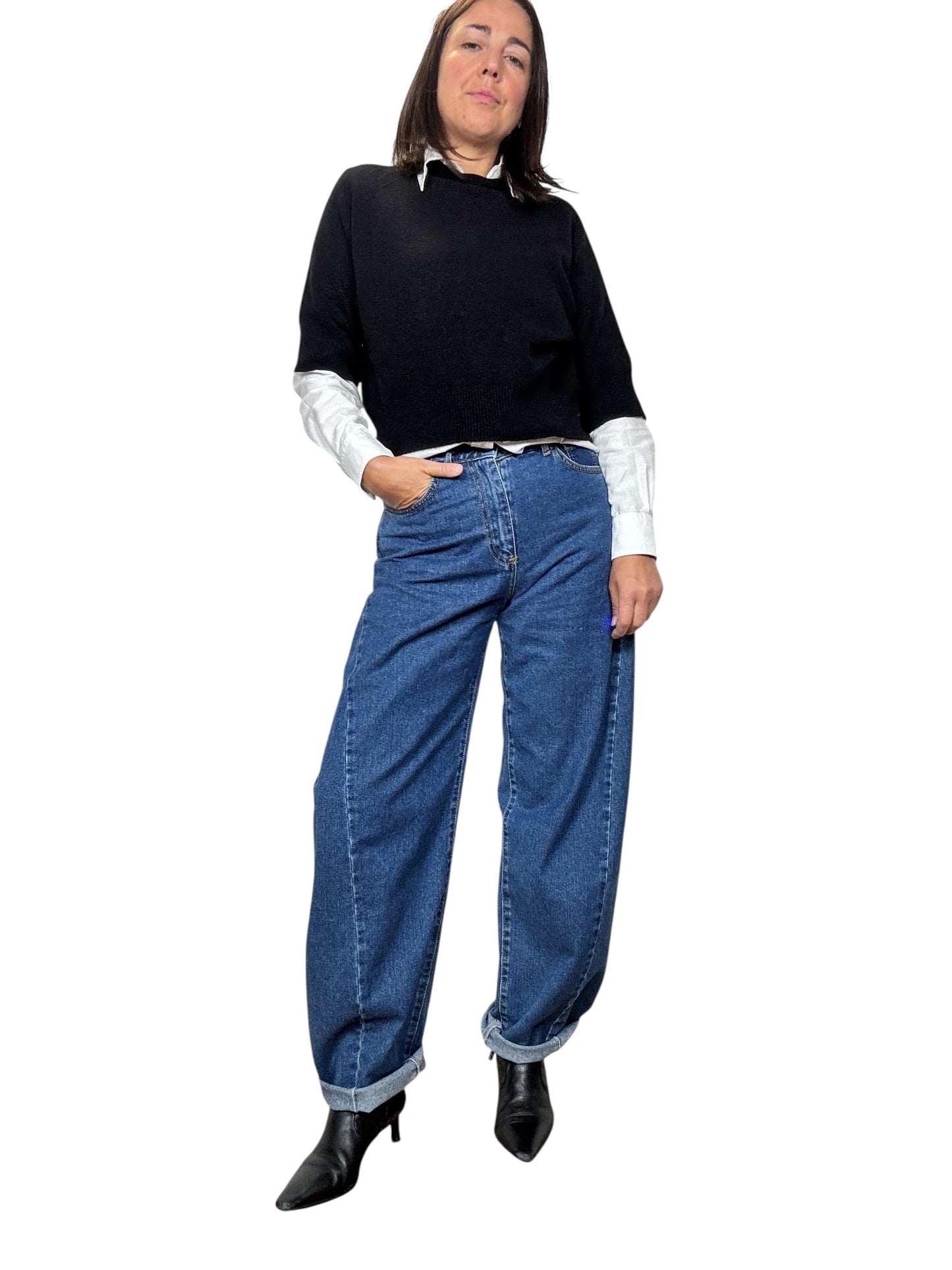 JEANS CARROT CUCITURA TENSIONE IN