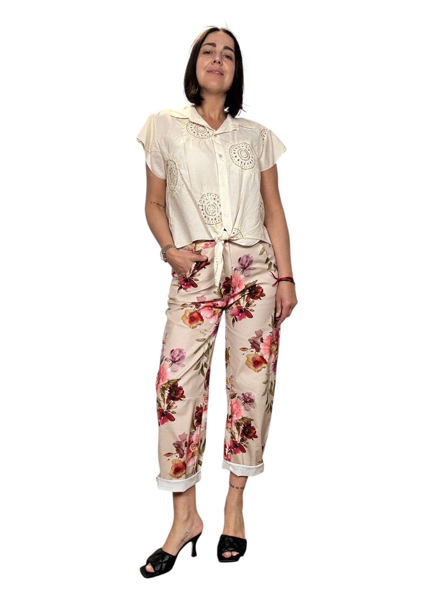 PANTALONE A FIORI SUSY MIX