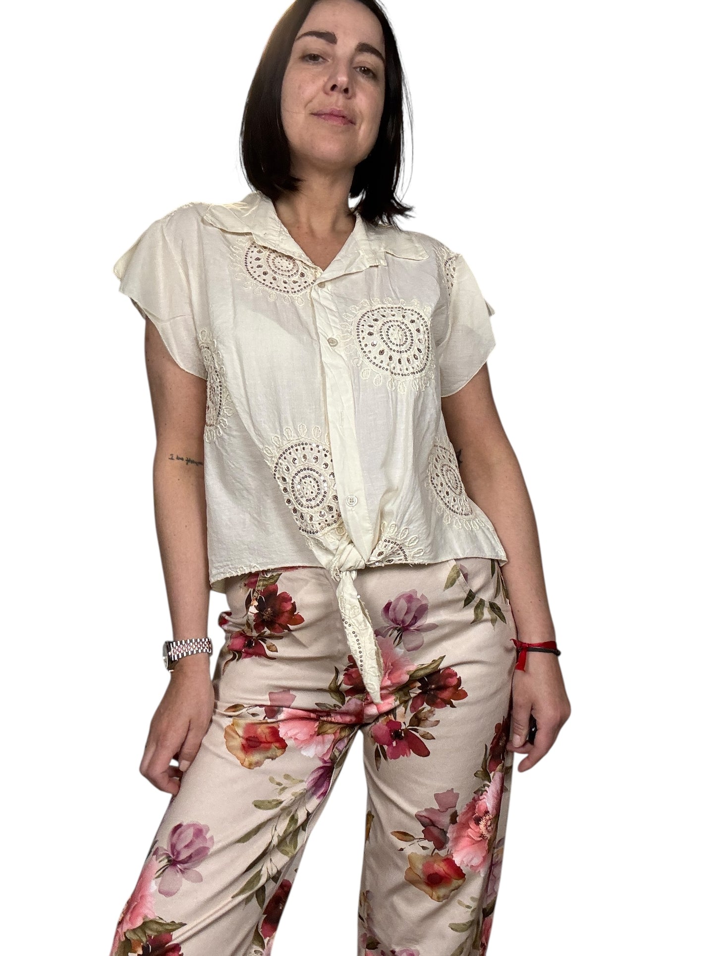 CAMICIA ANNODATA CON PAILLETTES SUSY MIX