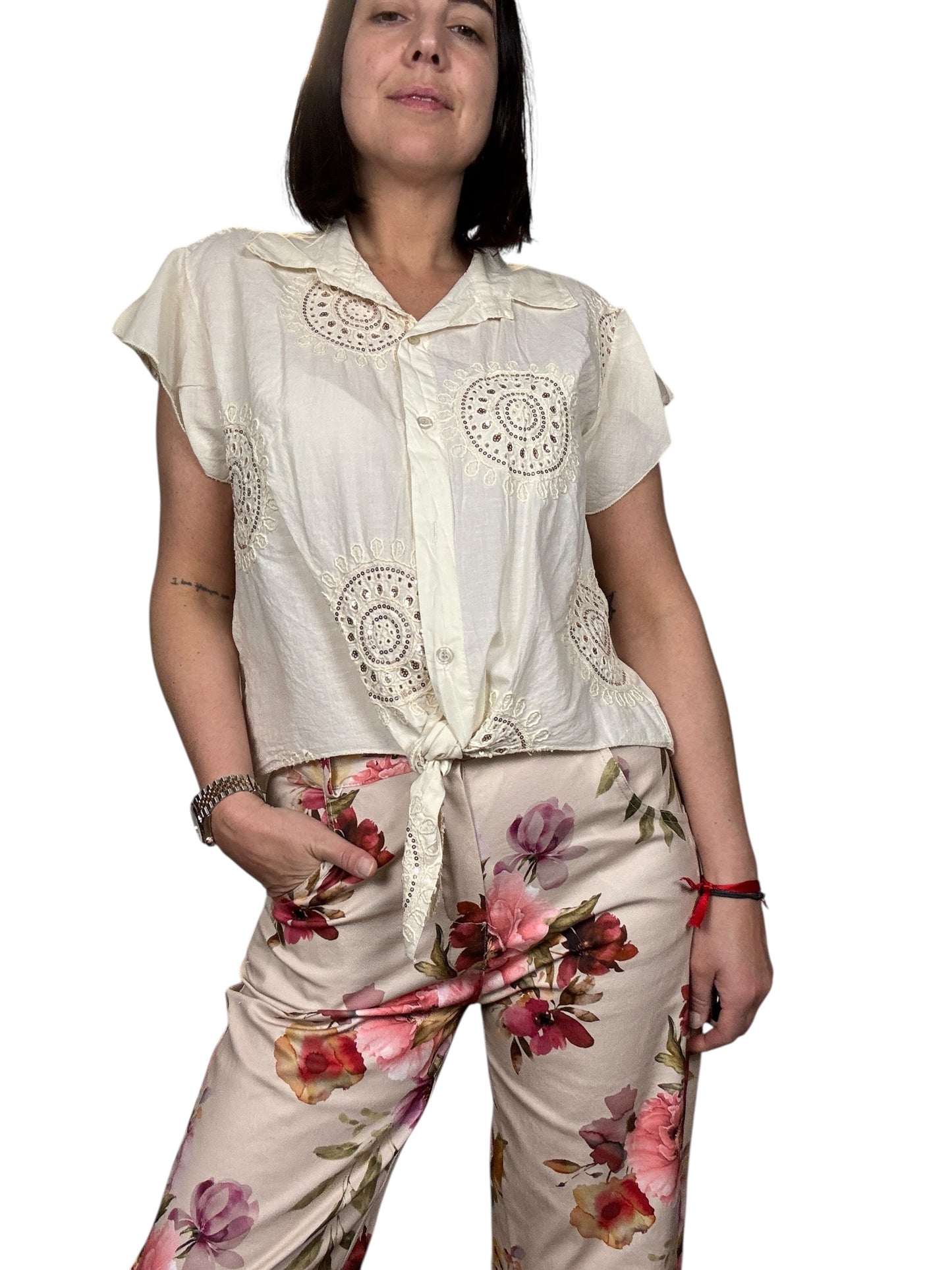 CAMICIA ANNODATA CON PAILLETTES SUSY MIX