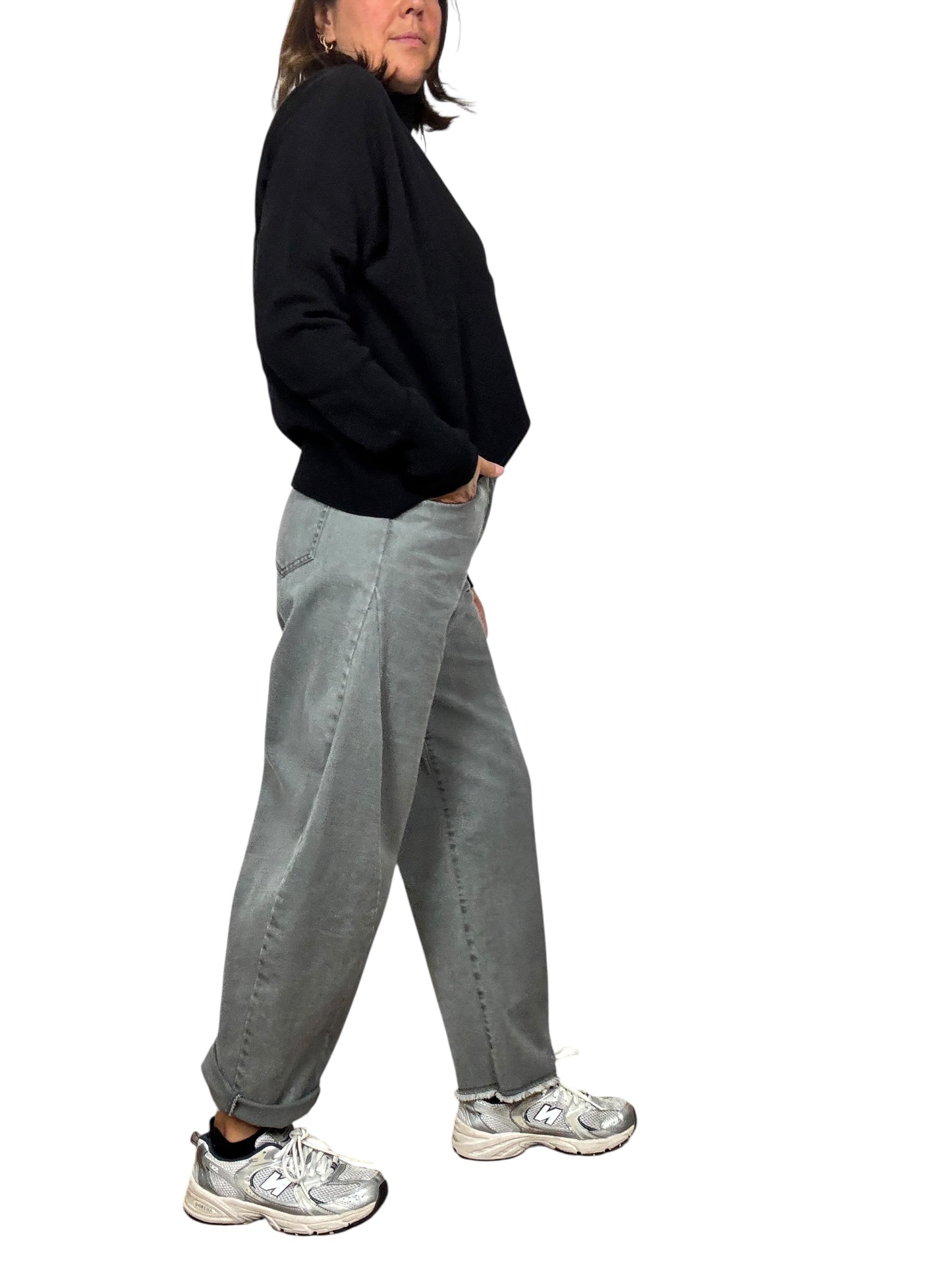 JEANS CARROT GRIGIO TENSIONE IN