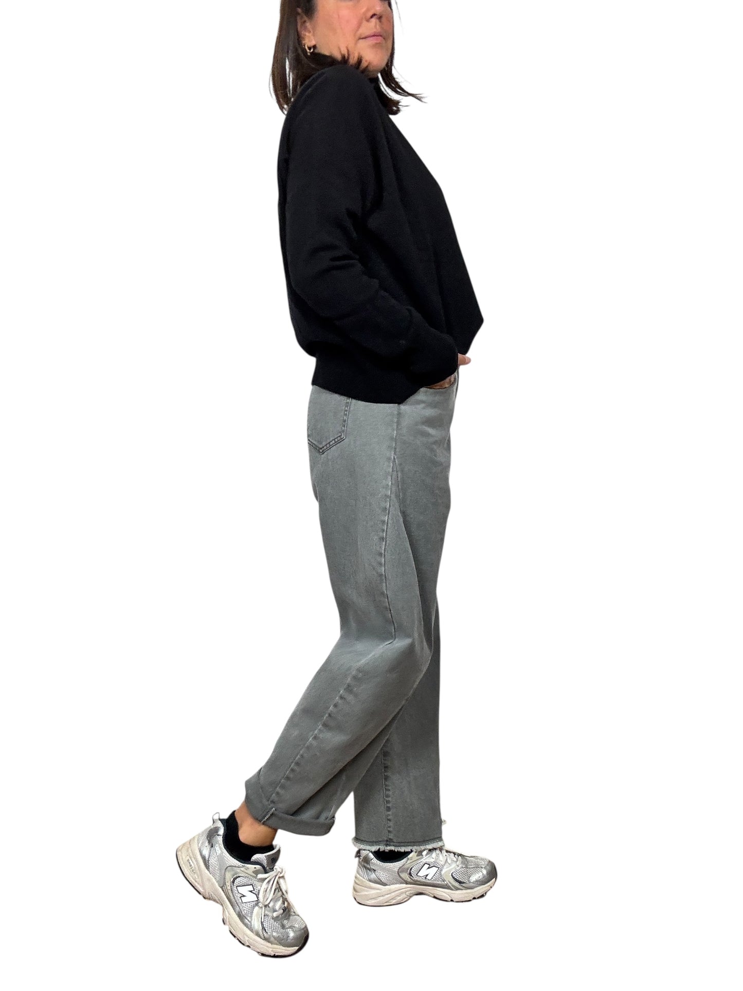 JEANS CARROT GRIGIO TENSIONE IN