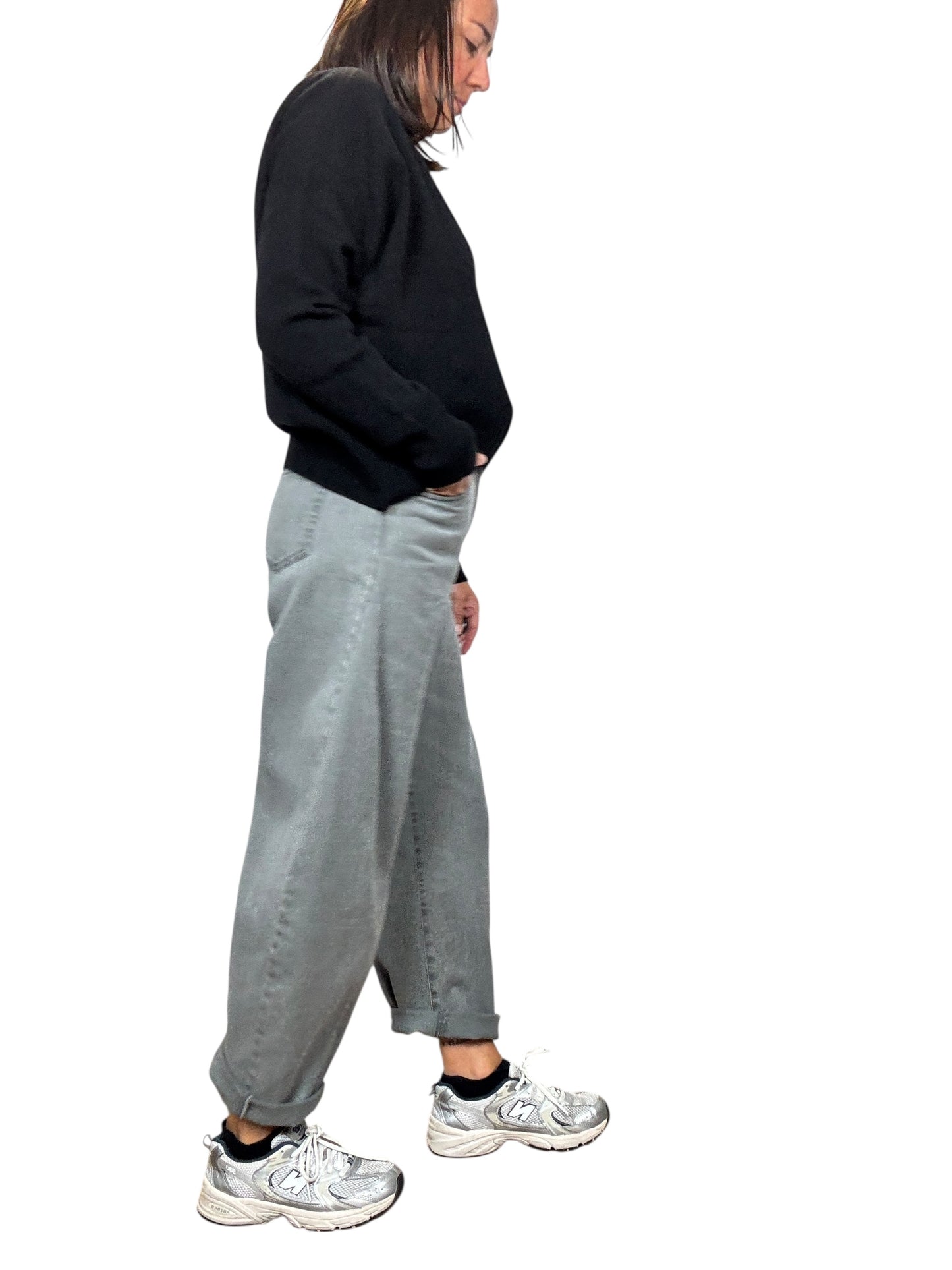 JEANS CARROT GRIGIO TENSIONE IN