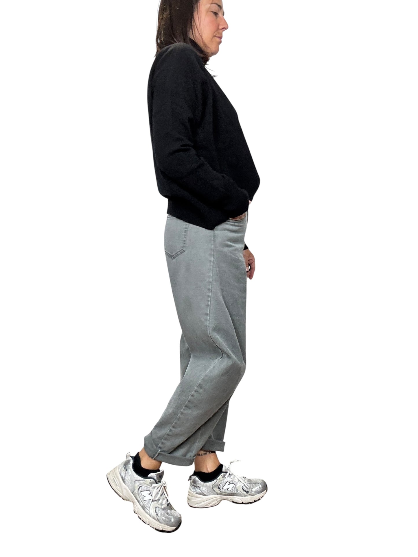 JEANS CARROT GRIGIO TENSIONE IN