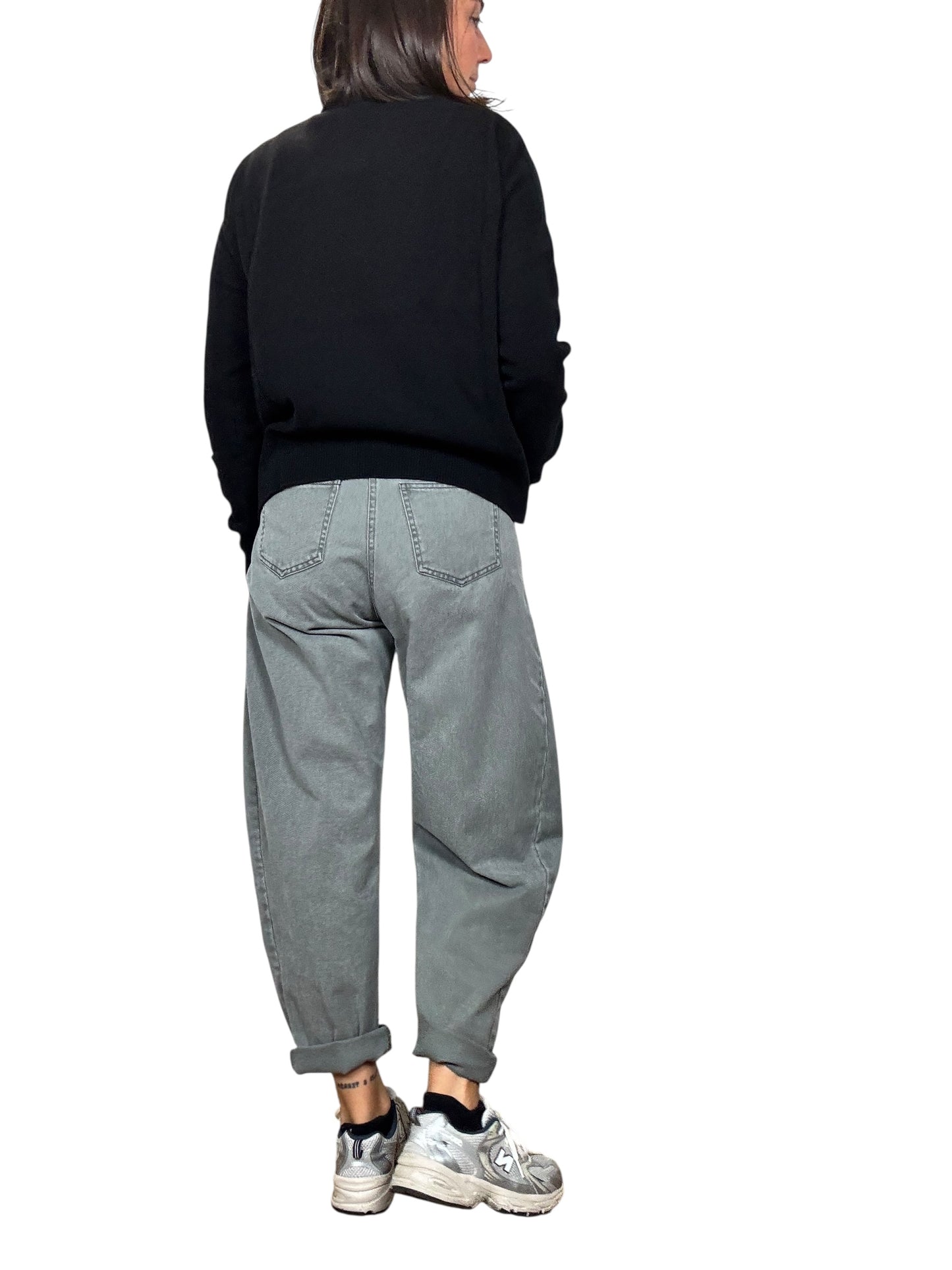 JEANS CARROT GRIGIO TENSIONE IN