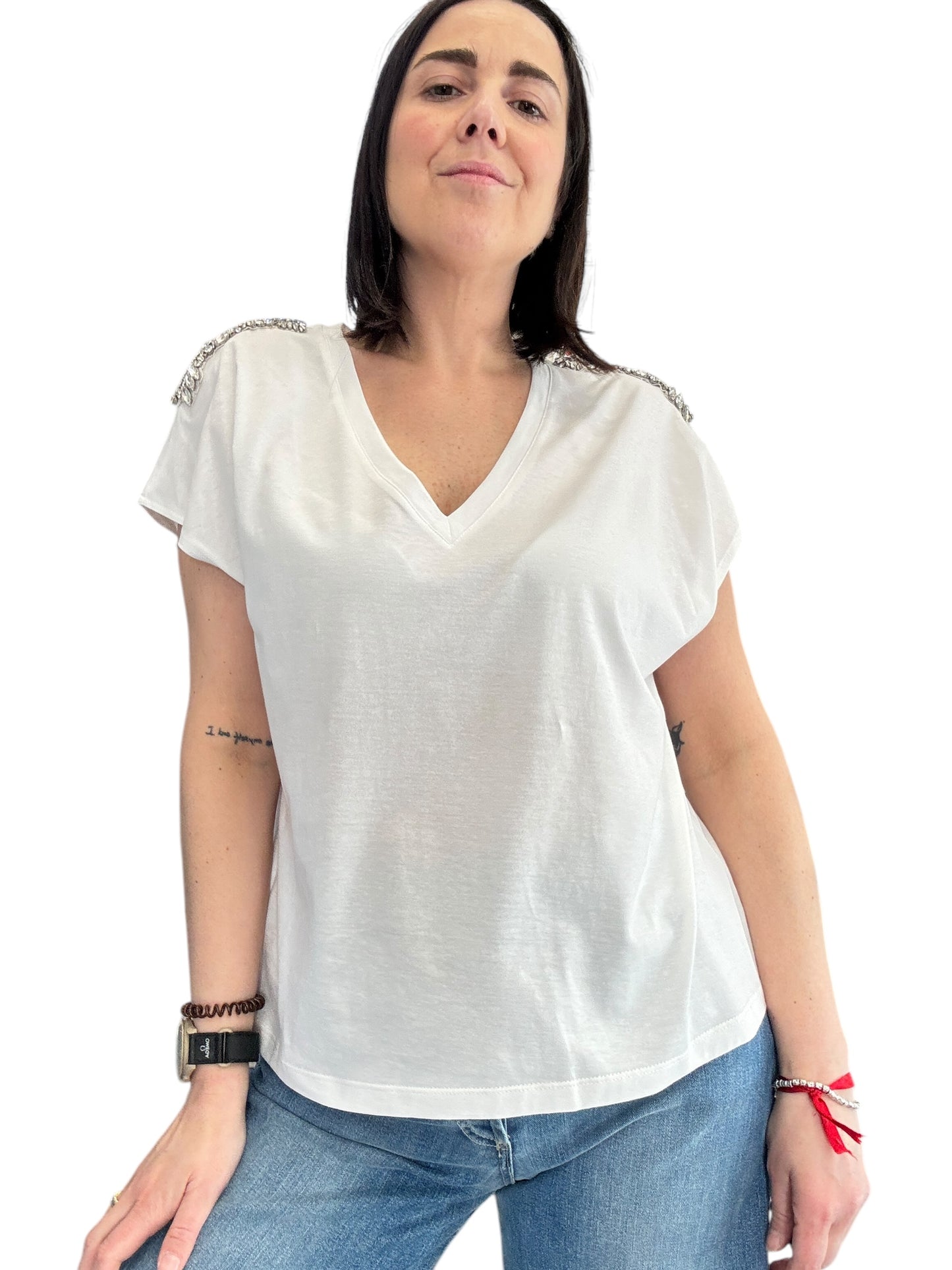 T-SHIRT CABOCHON SPALLE SUSY MIX