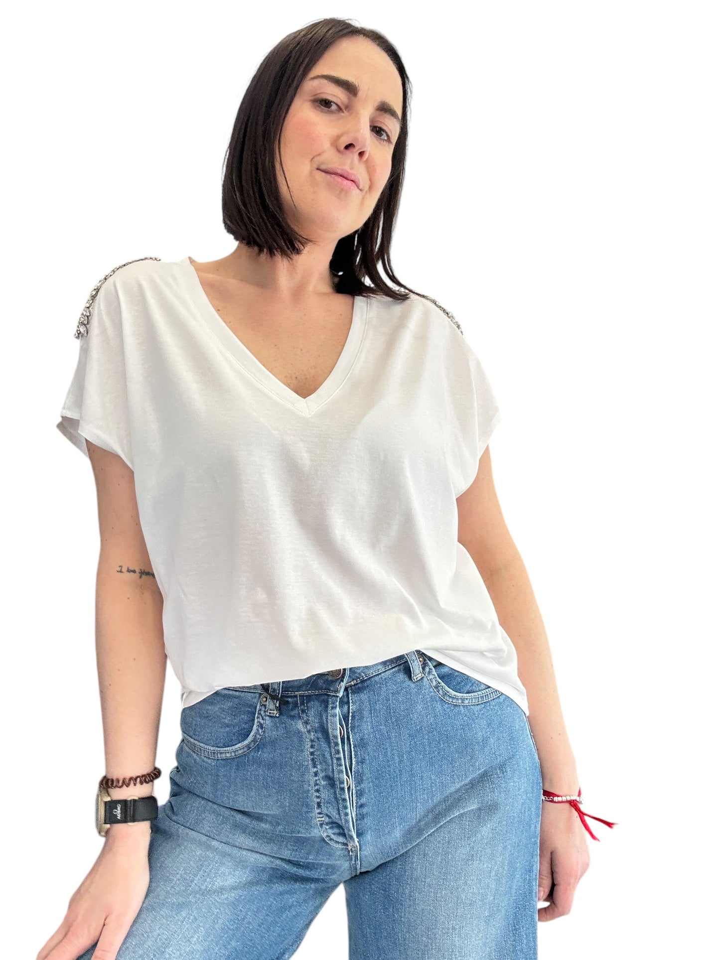 T-SHIRT CABOCHON SPALLE SUSY MIX