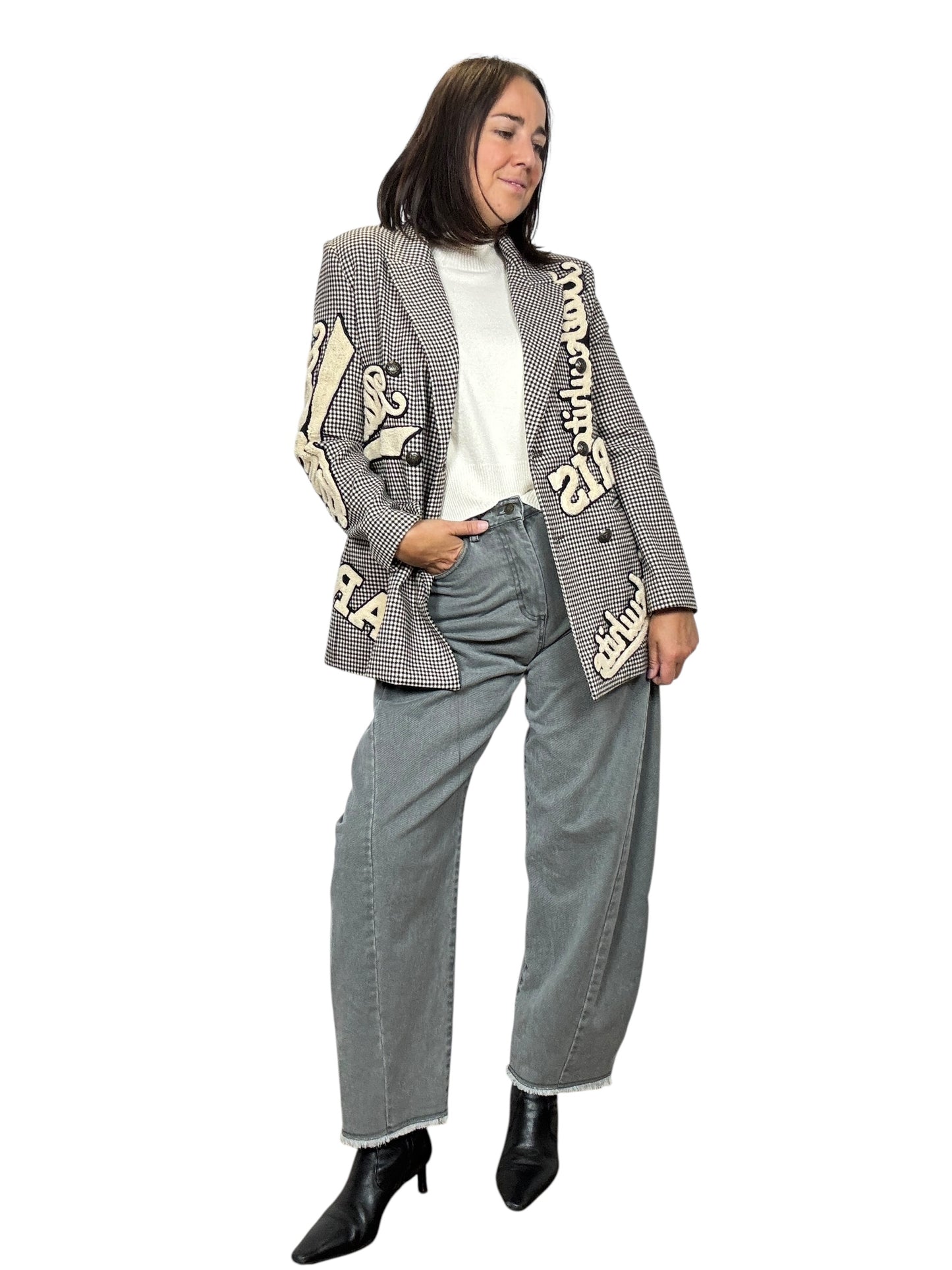 JEANS CARROT GRIGIO TENSIONE IN