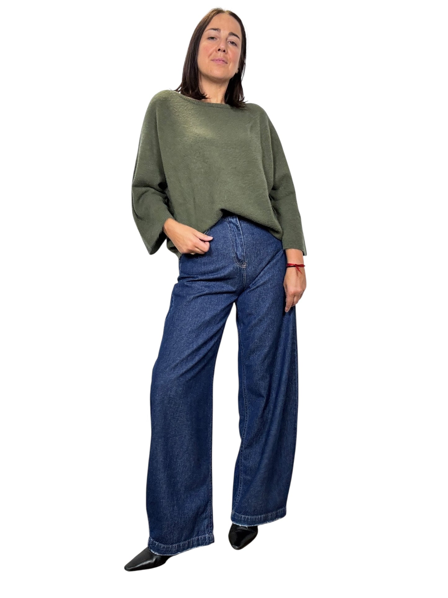JEANS A PALAZZO DRITTO TENSIONE IN