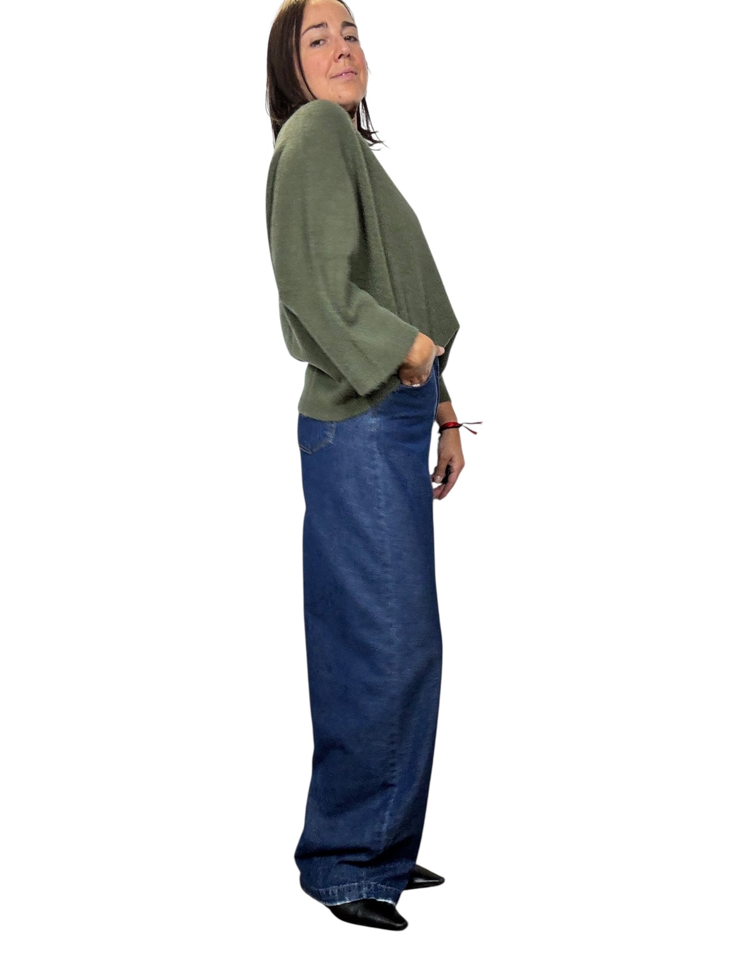 JEANS A PALAZZO DRITTO TENSIONE IN