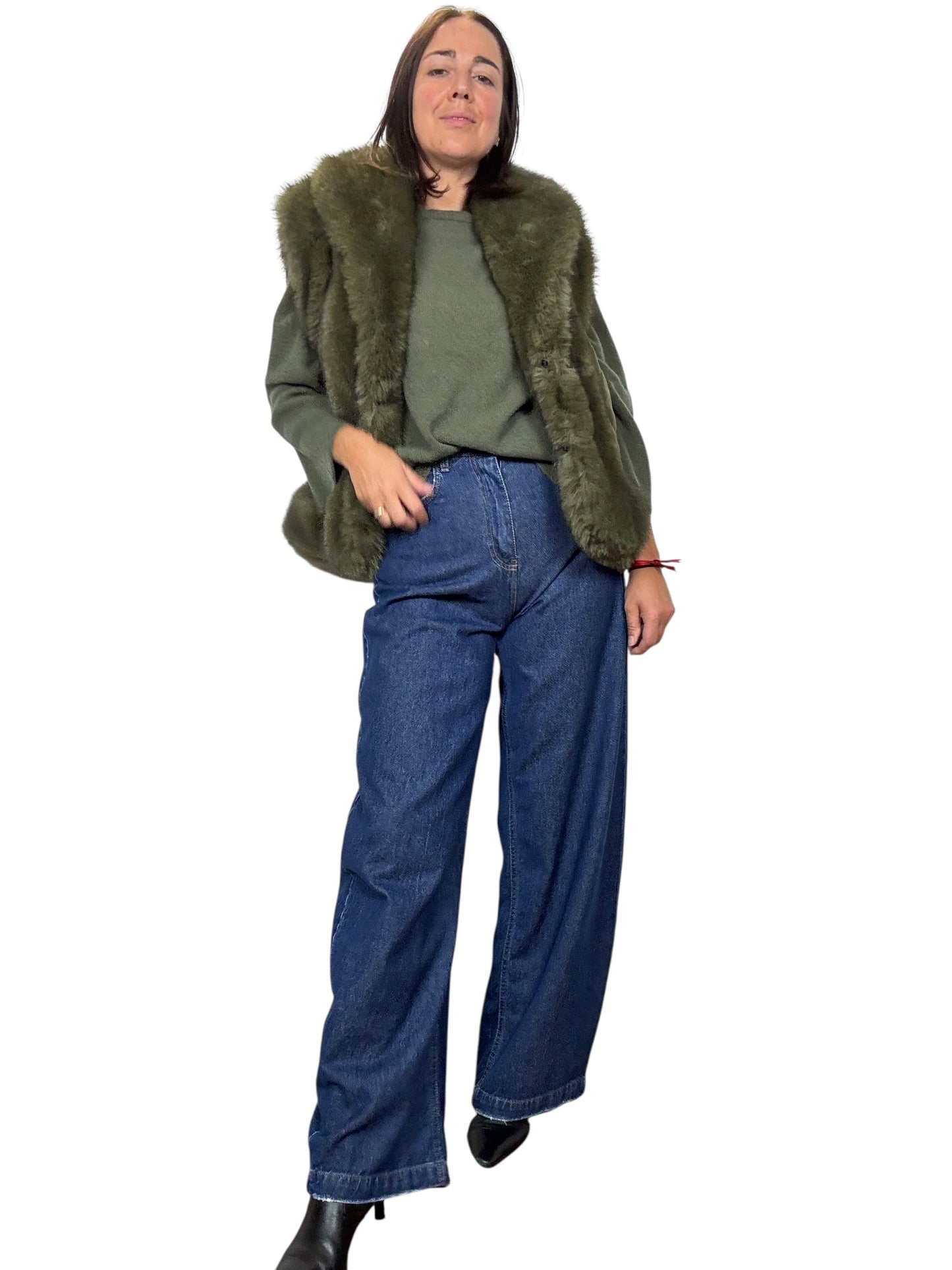 JEANS A PALAZZO DRITTO TENSIONE IN