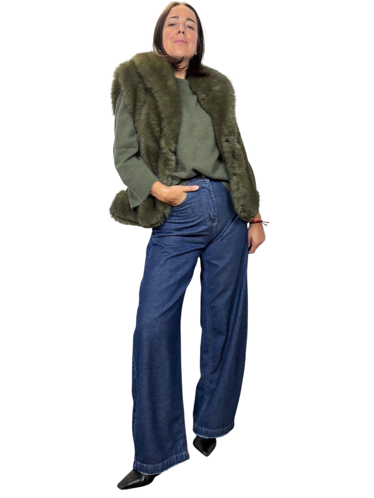 JEANS A PALAZZO DRITTO TENSIONE IN