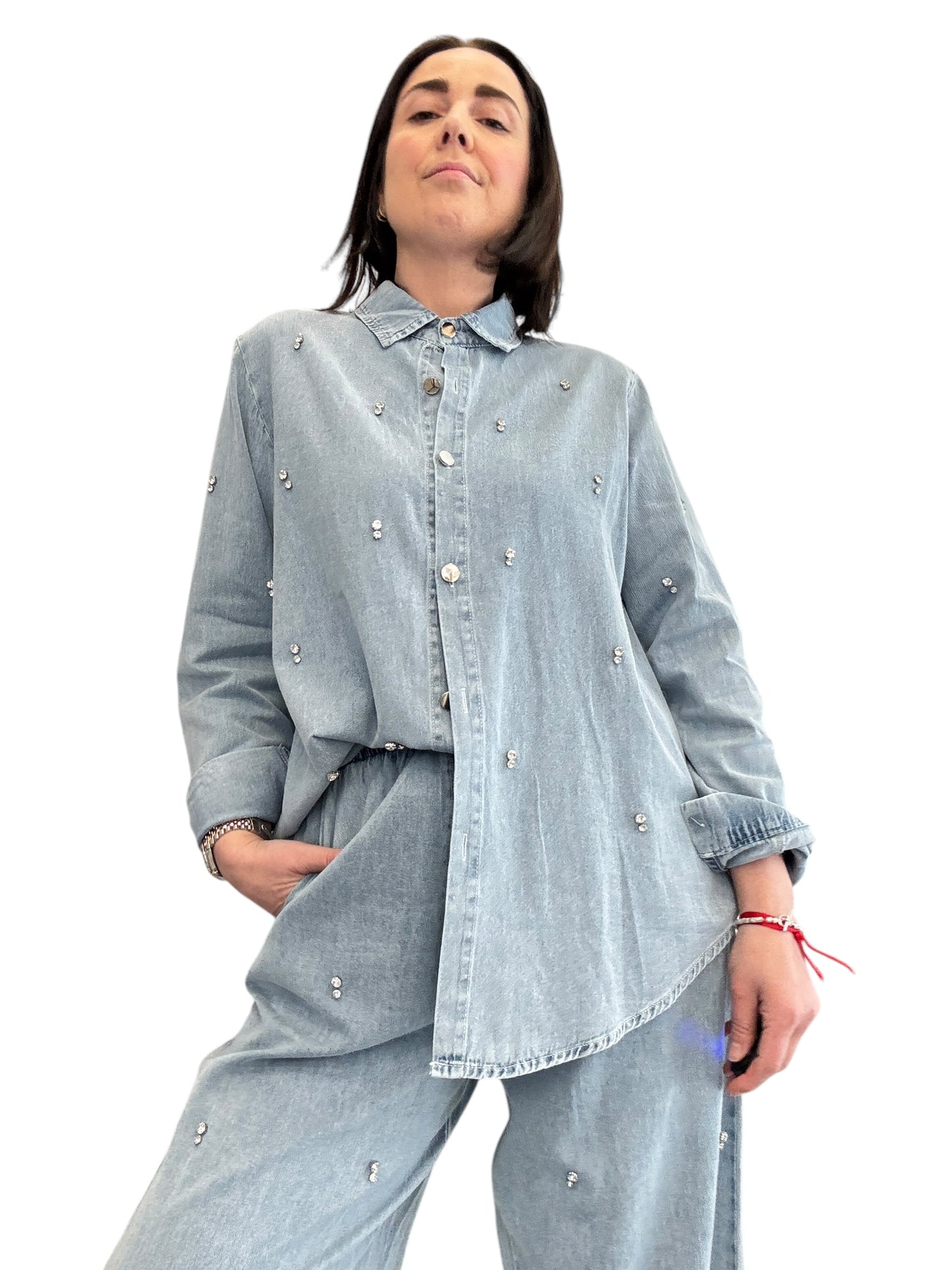 COMPLETO IN DENIM + STRASS SUSY MIX