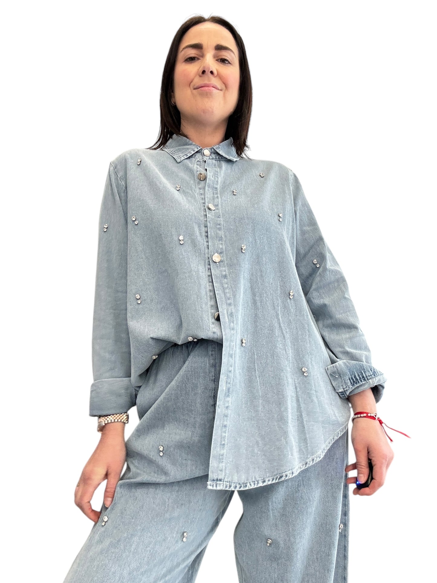 COMPLETO IN DENIM + STRASS SUSY MIX