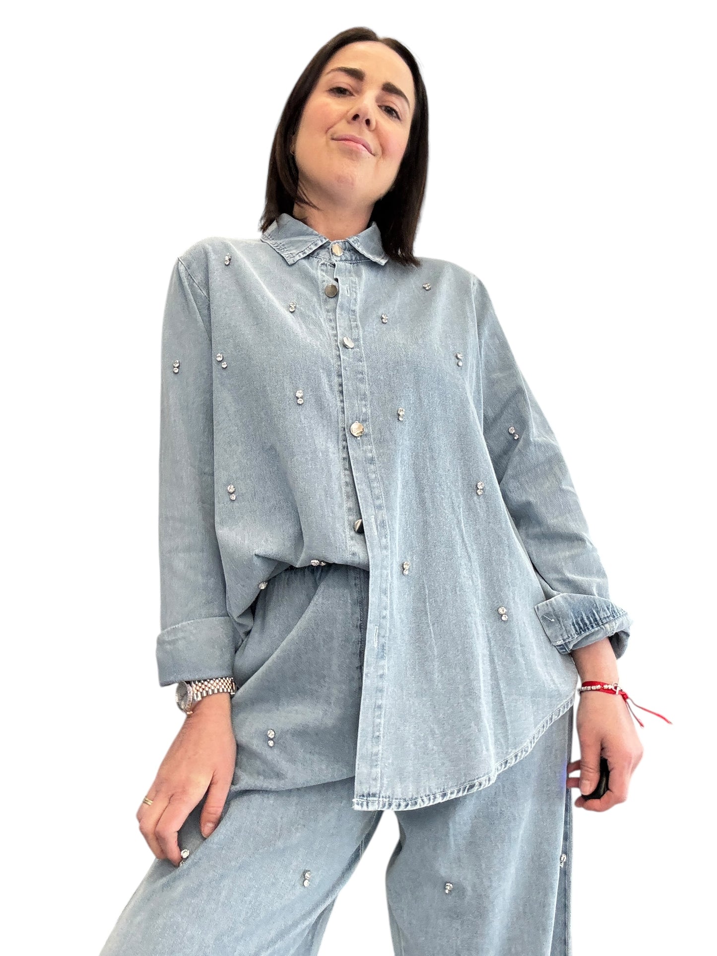 COMPLETO IN DENIM + STRASS SUSY MIX