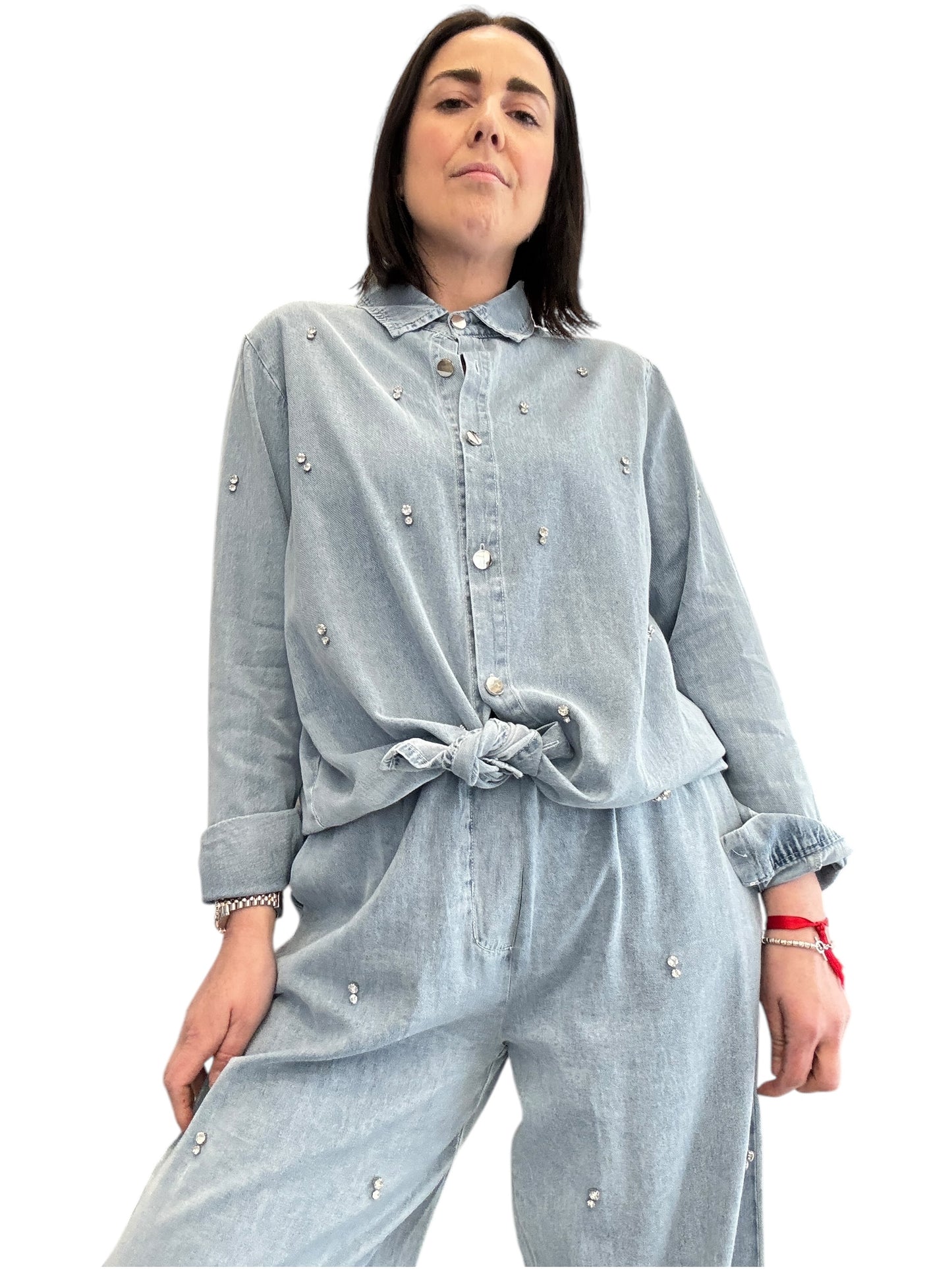 COMPLETO IN DENIM + STRASS SUSY MIX
