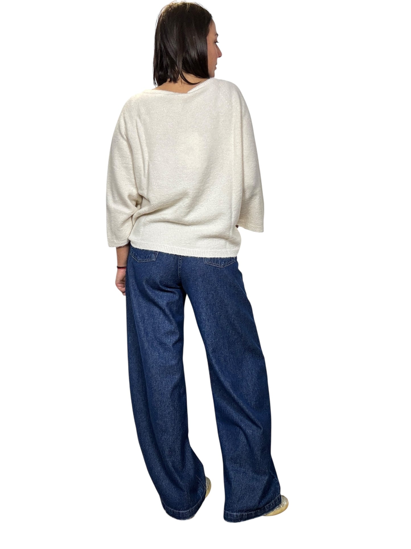 JEANS A PALAZZO DRITTO TENSIONE IN